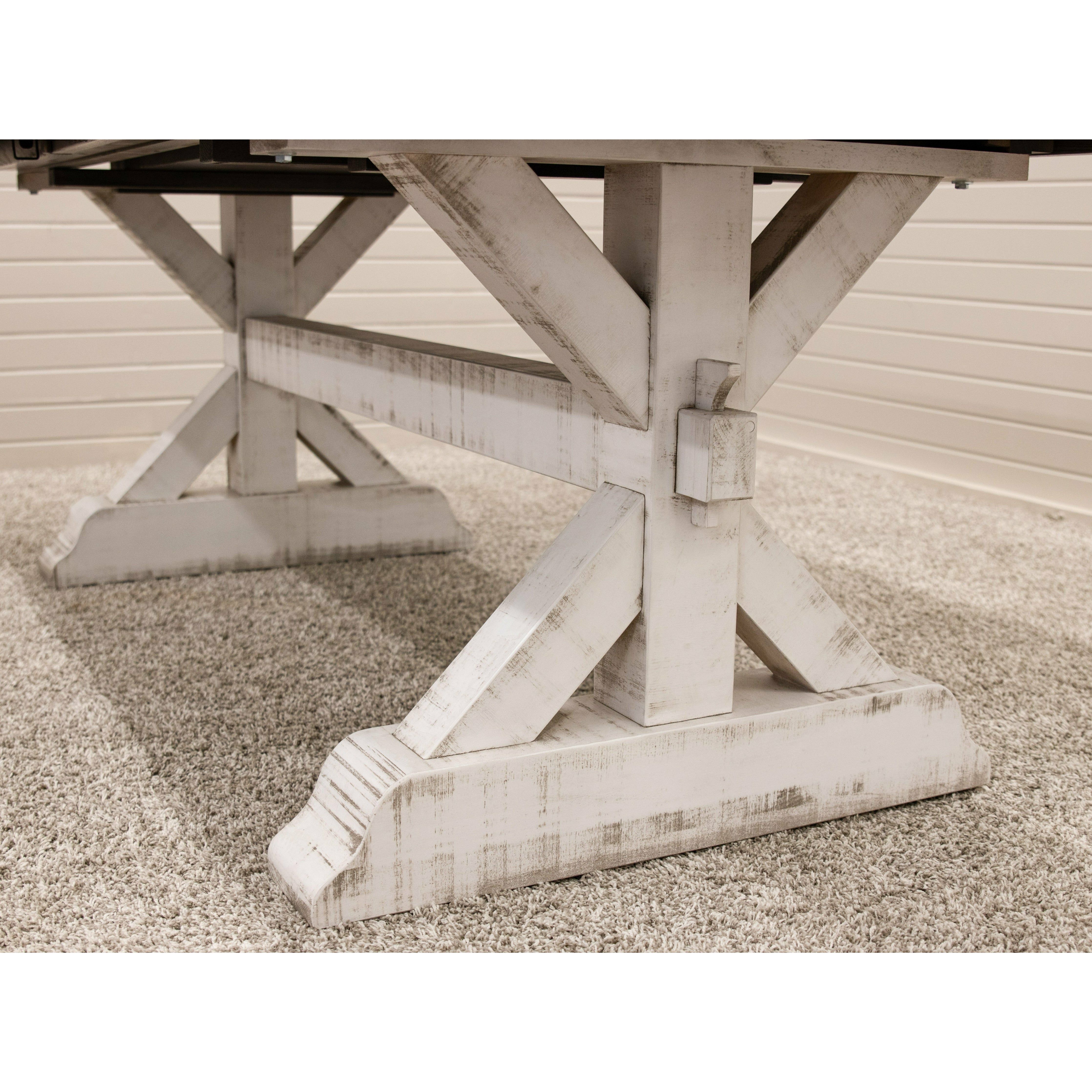 Farmhouse Trestle Large Extending White Oak Dining Table | M-GW&RWO-SB