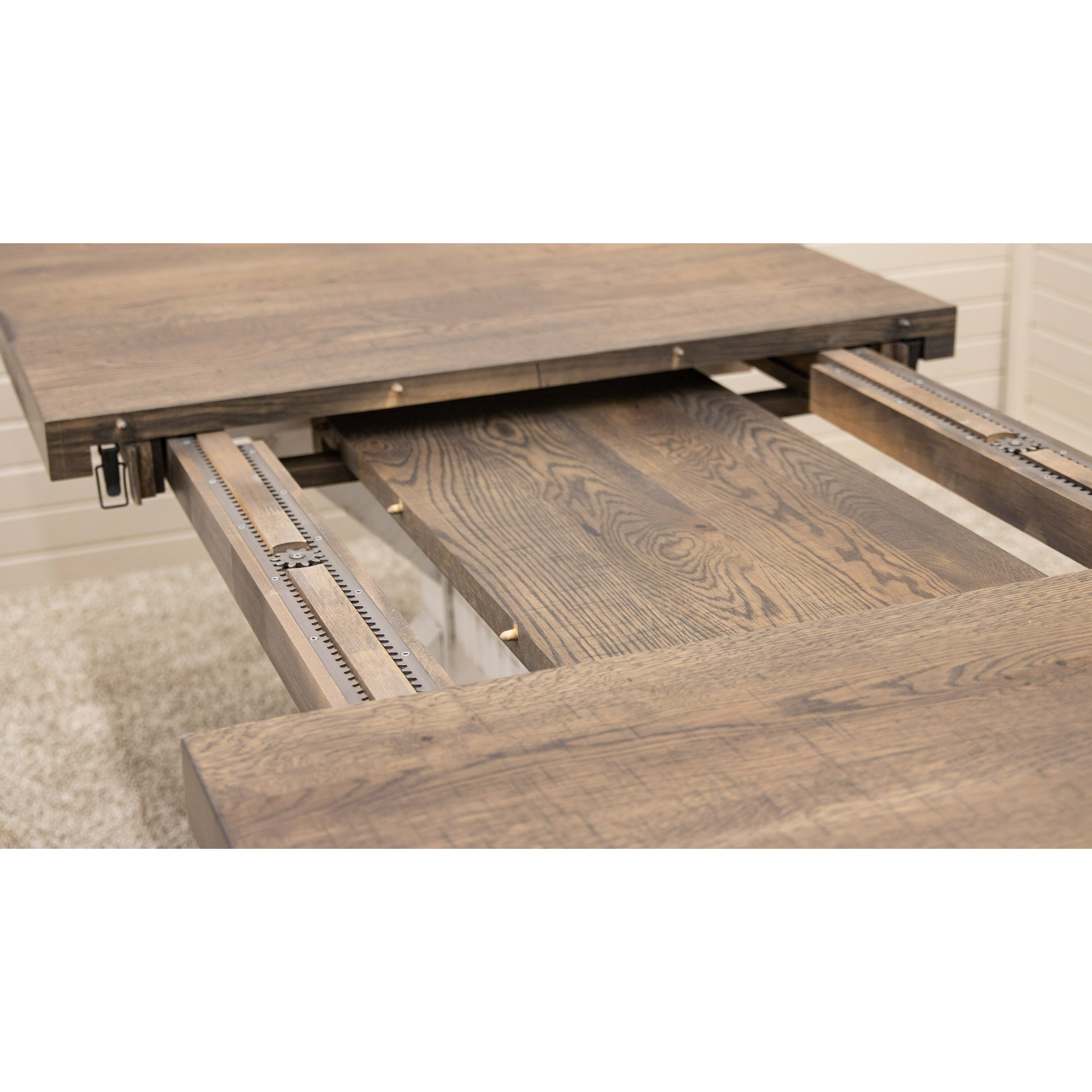 Farmhouse Trestle Large Extending White Oak Dining Table | M-GW&RWO-SB