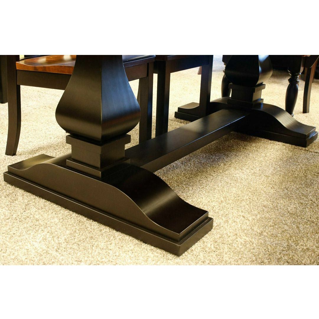 Hillside Black & Wood Large Modern Double Pedestal Extending Dining Table | M-EB&C-MC