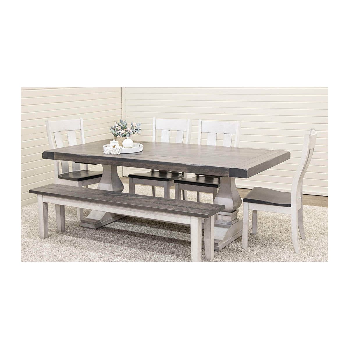 Hillside Large Modern Double Pedestal Extending Dining Table | M-AV&GS