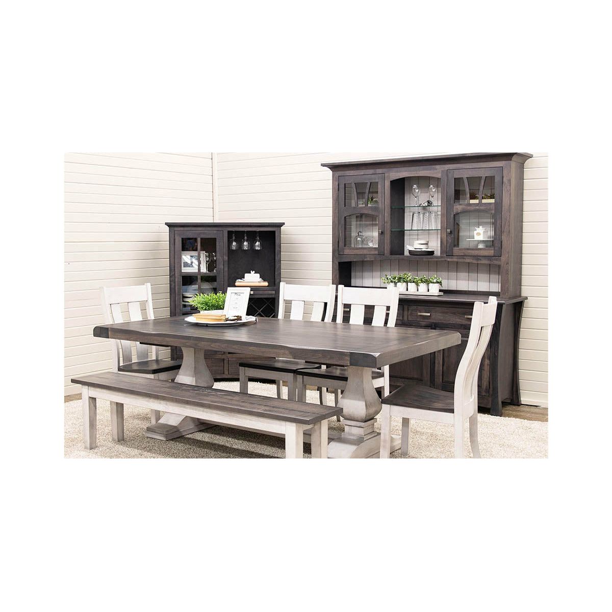 Hillside Large Modern Double Pedestal Extending Dining Table | M-AV&GS
