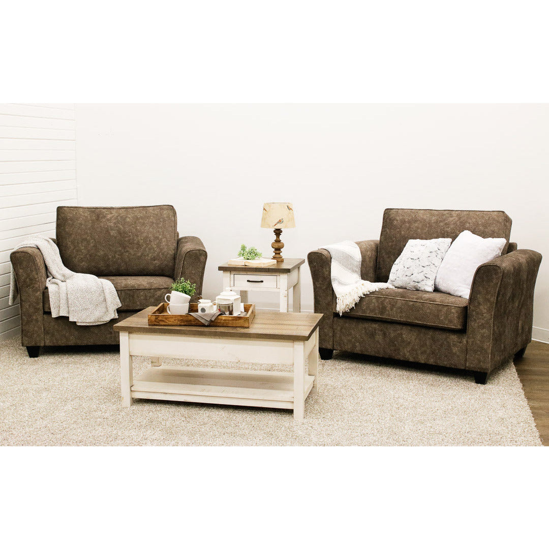 Arcadia White & Wood Rectangle Open Coffee Table | M-CS&DCD