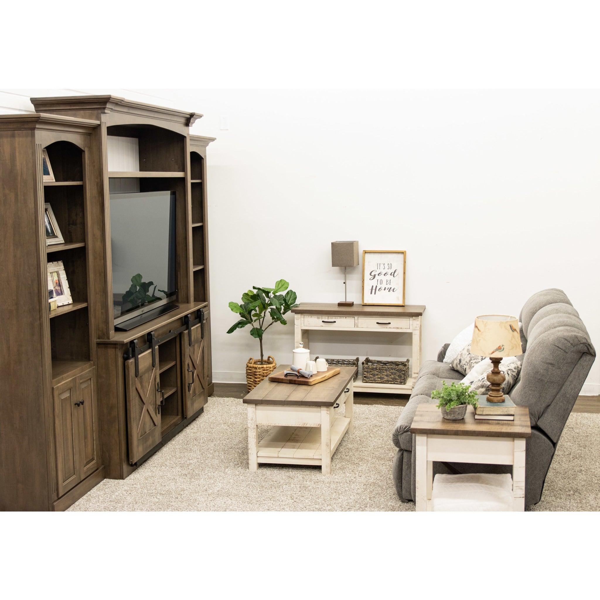 Arcadia White & Wood Open Sofa Table | M-CS&DCD