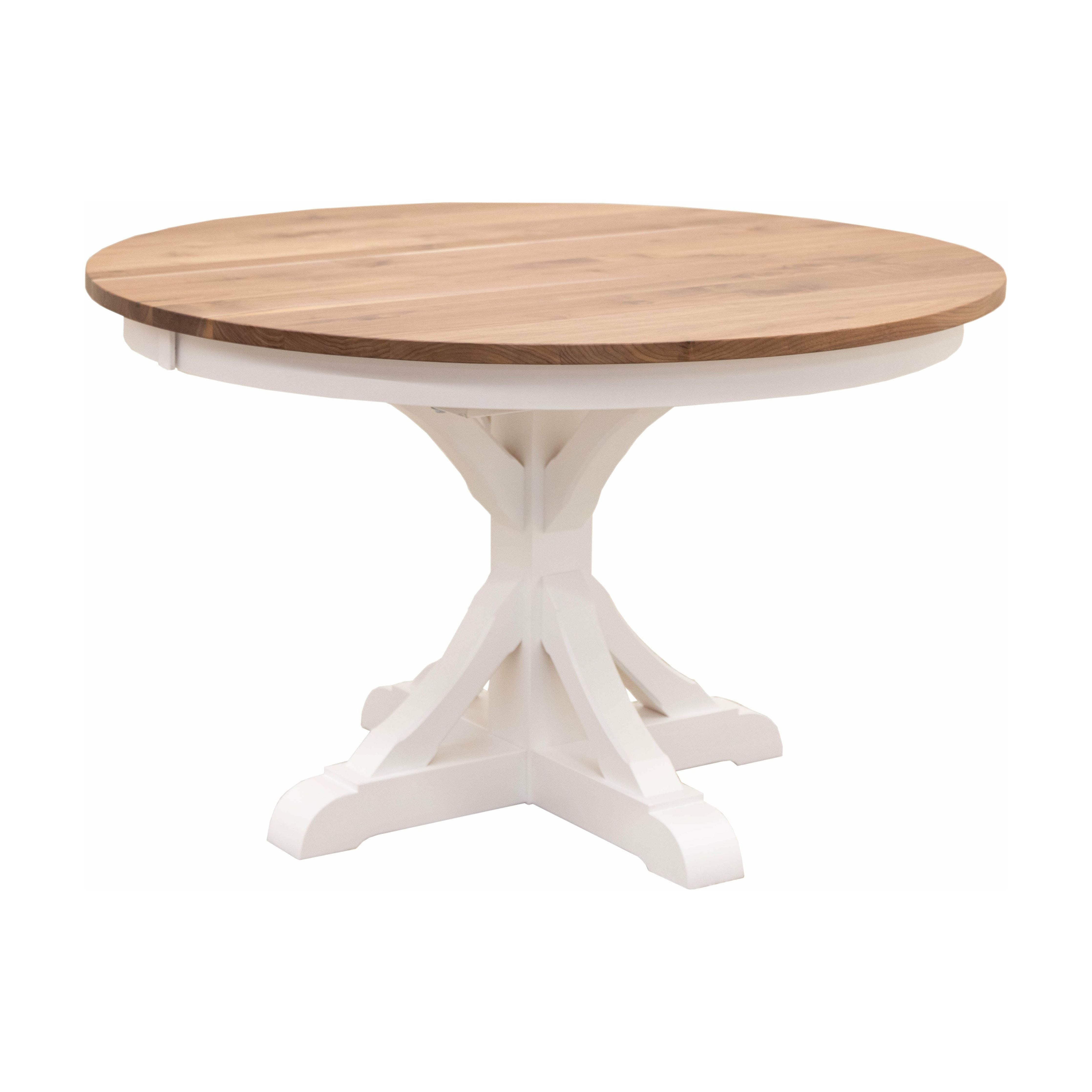 Newport Round White & Wood Extending Dining Table | M-DW&W-NAT