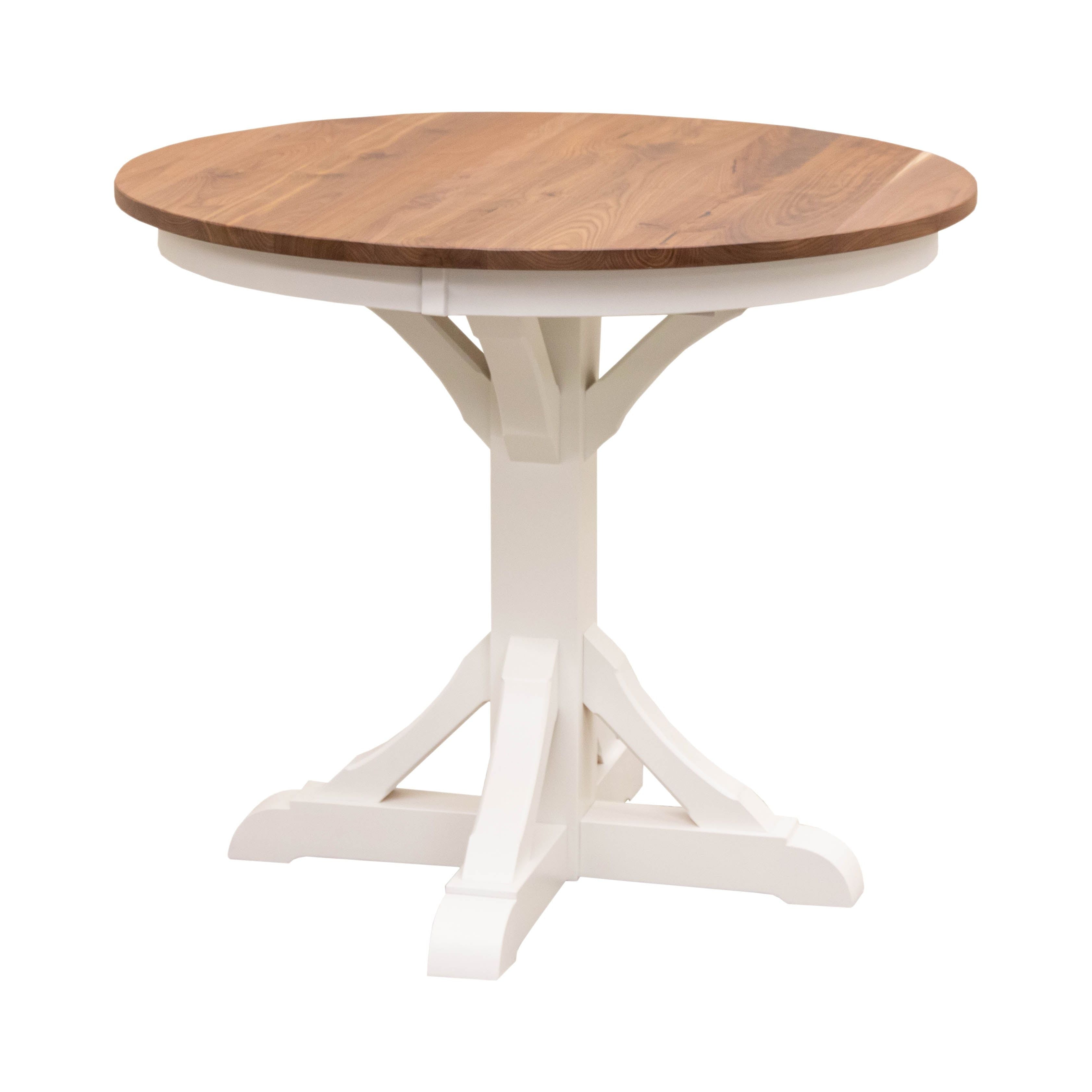 Newport Round White & Wood Pub Table | M-DW&W-NAT