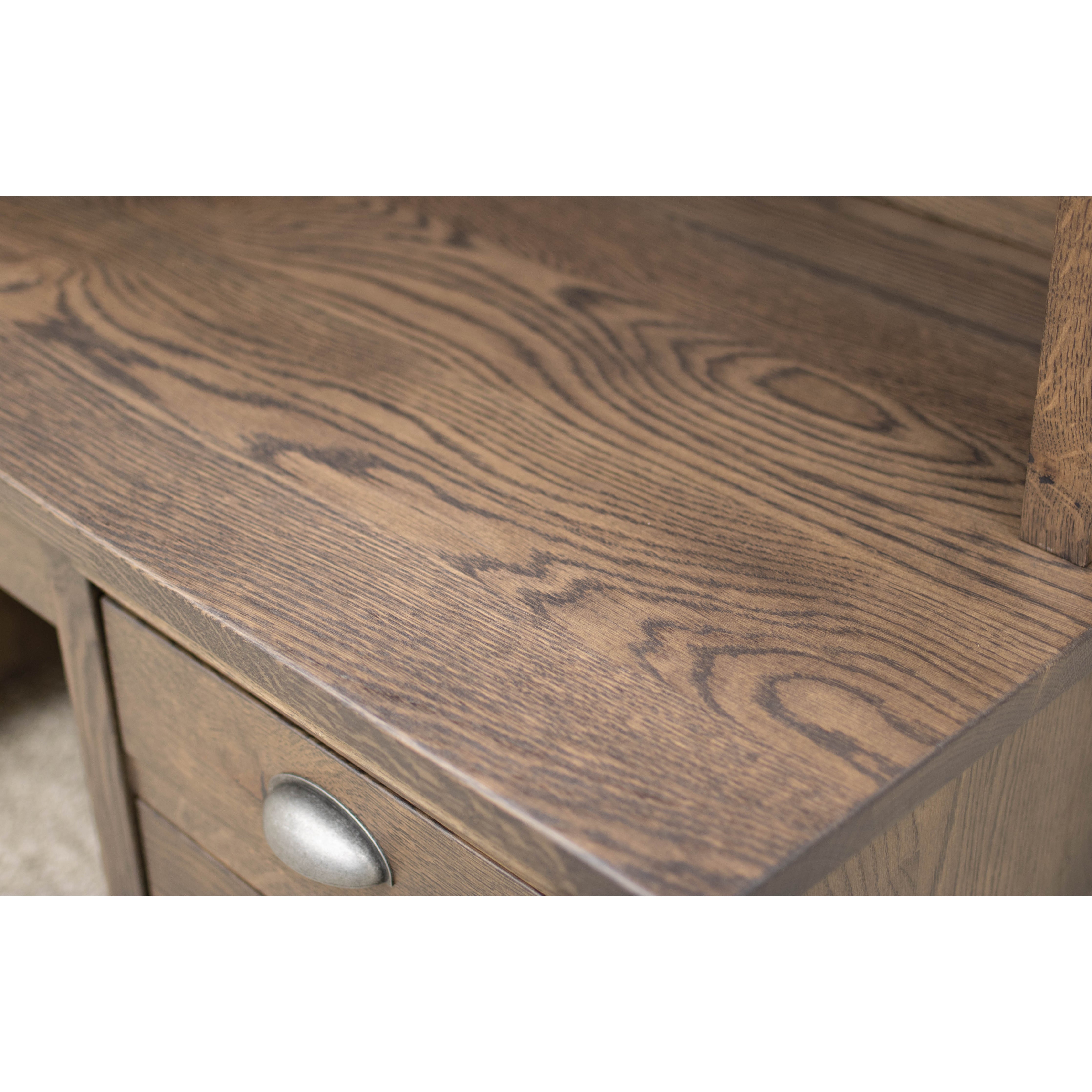 Phoenix White Oak Wood Desk with Hutch Top | SB