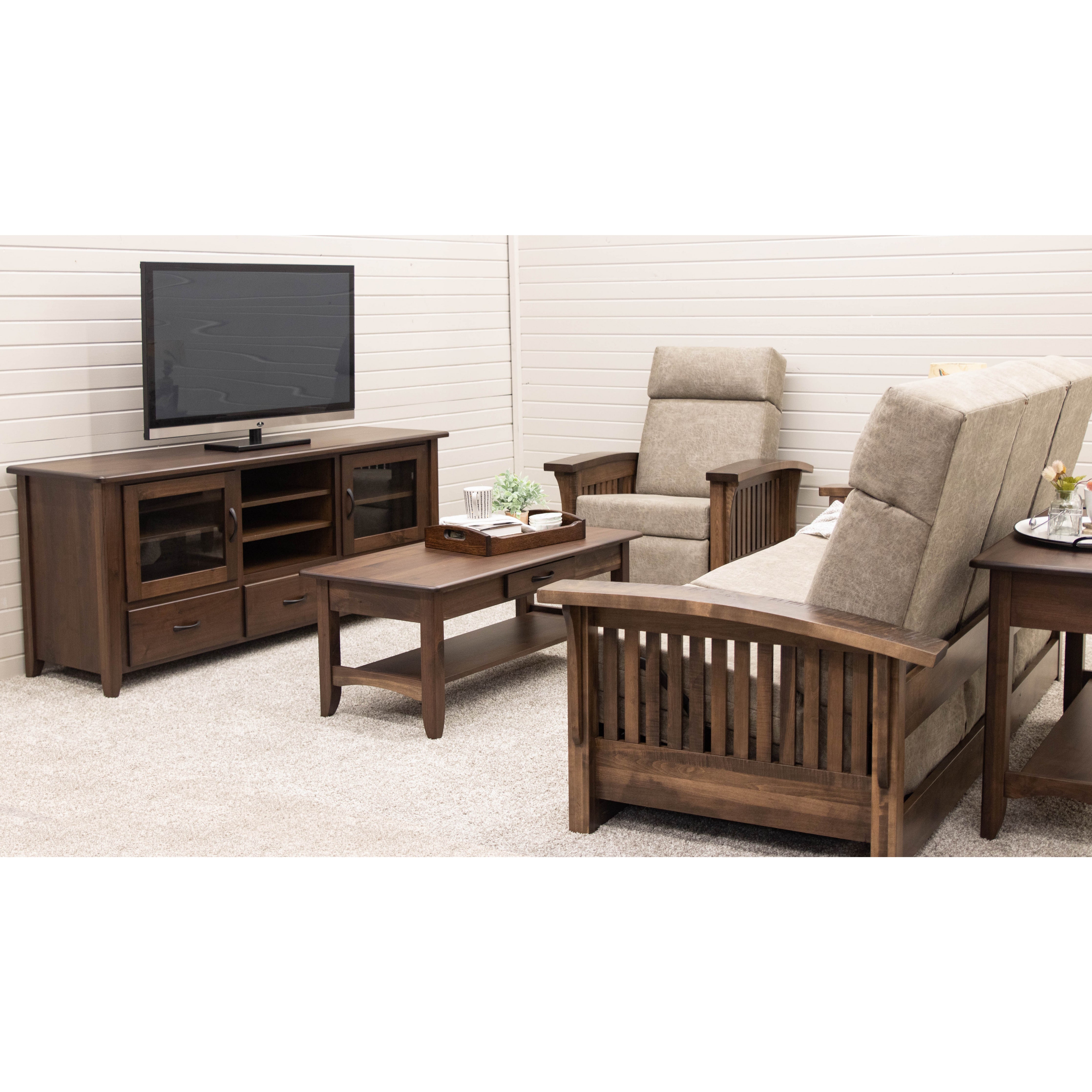 Austin Walnut Wood Large Square Open End Table | CO