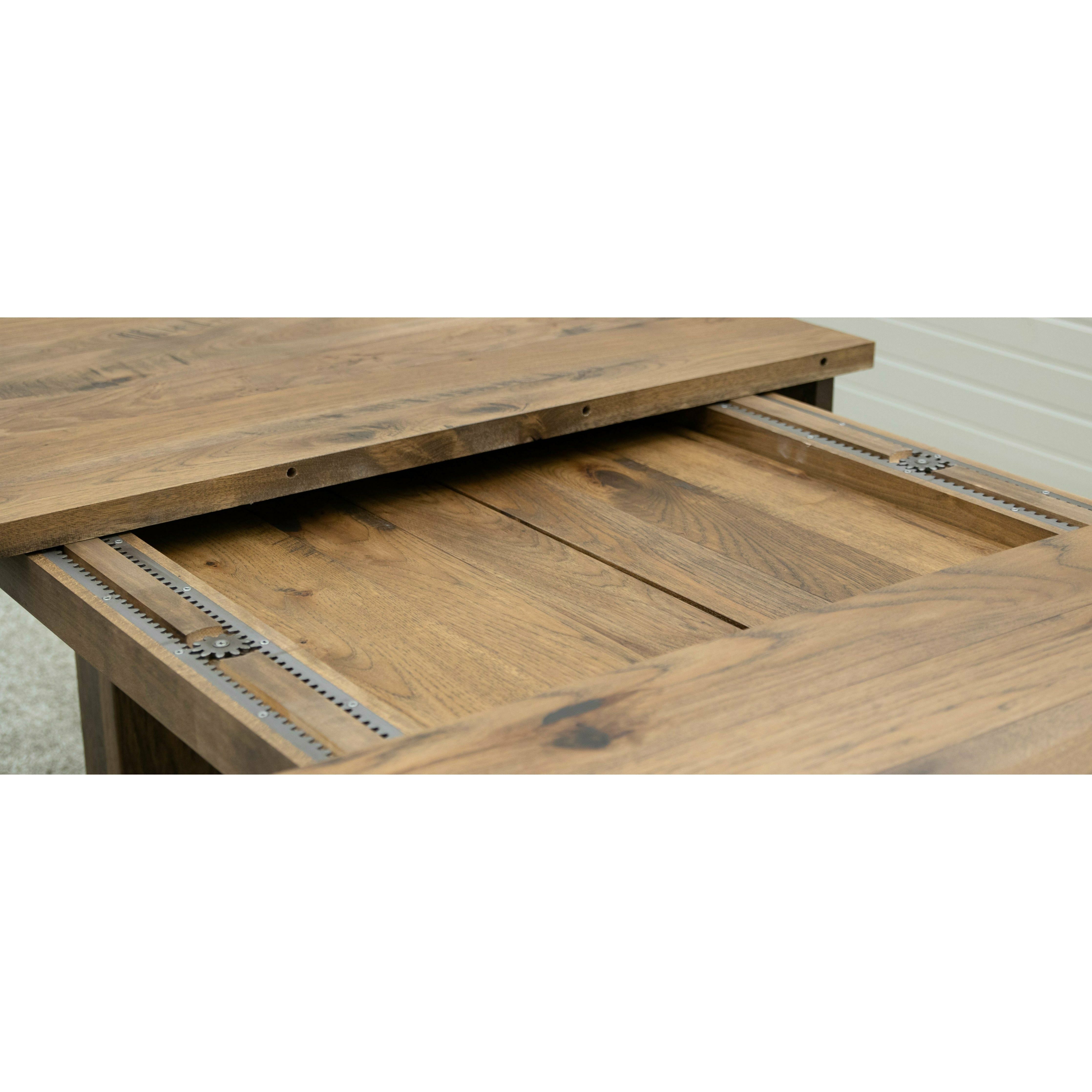 Rowan Hickory Wood Large Extending Amish Trestle Dining Table | CO