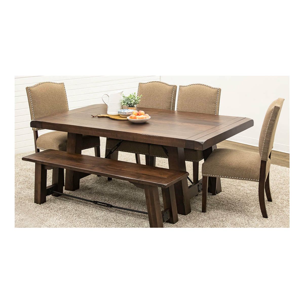 Settler's Trestle Large Maple Wood Extending Dining Table | BV