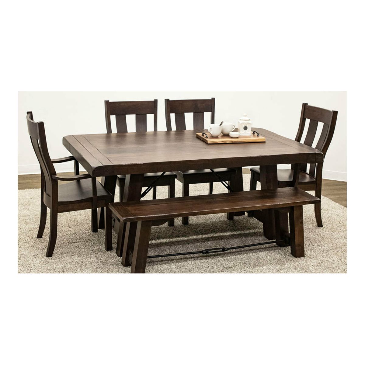 Settler's Trestle Large Maple Wood Extending Dining Table | BV