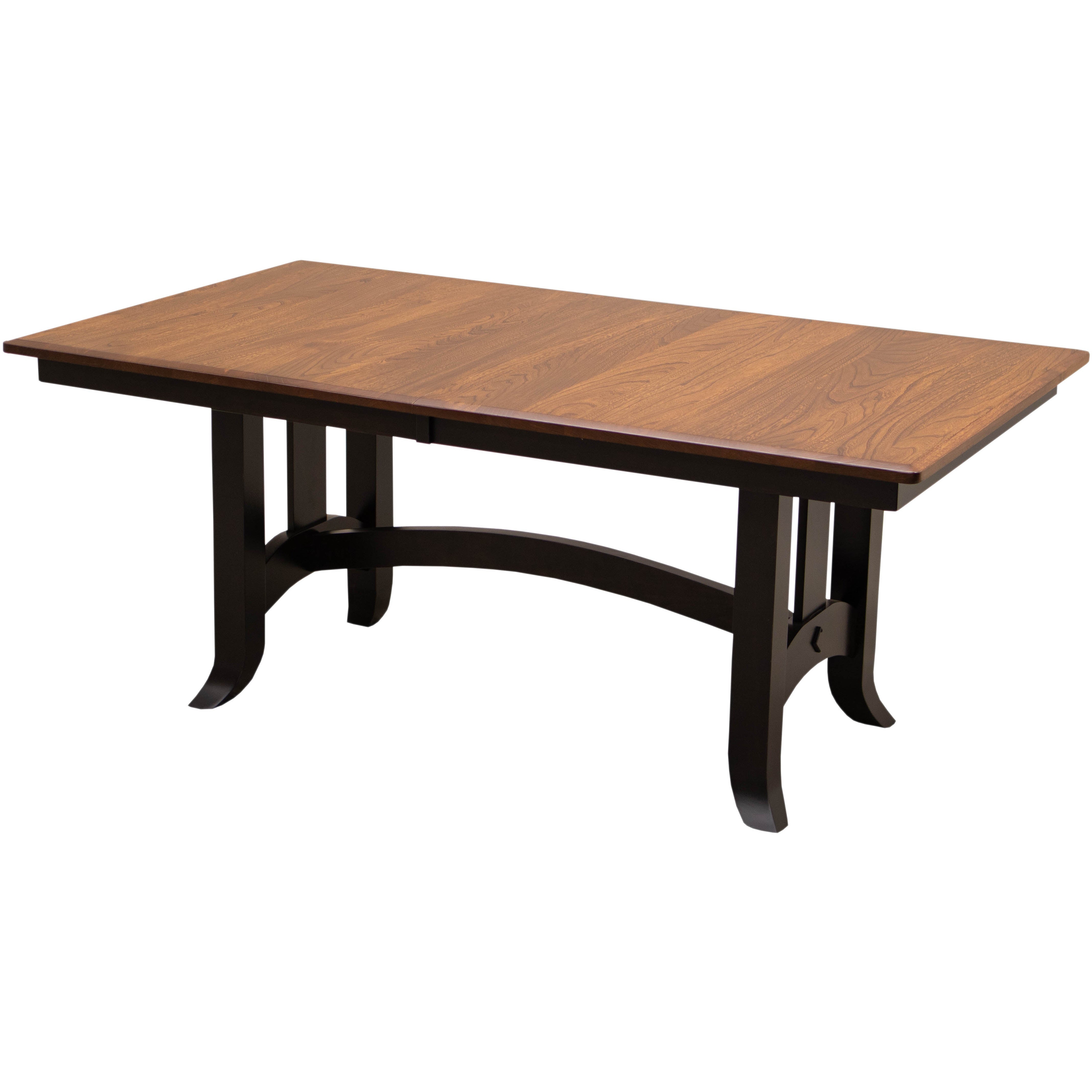 Shaker Hill Black & Wood Extending Amish Dining Table | M-EB&E-MC