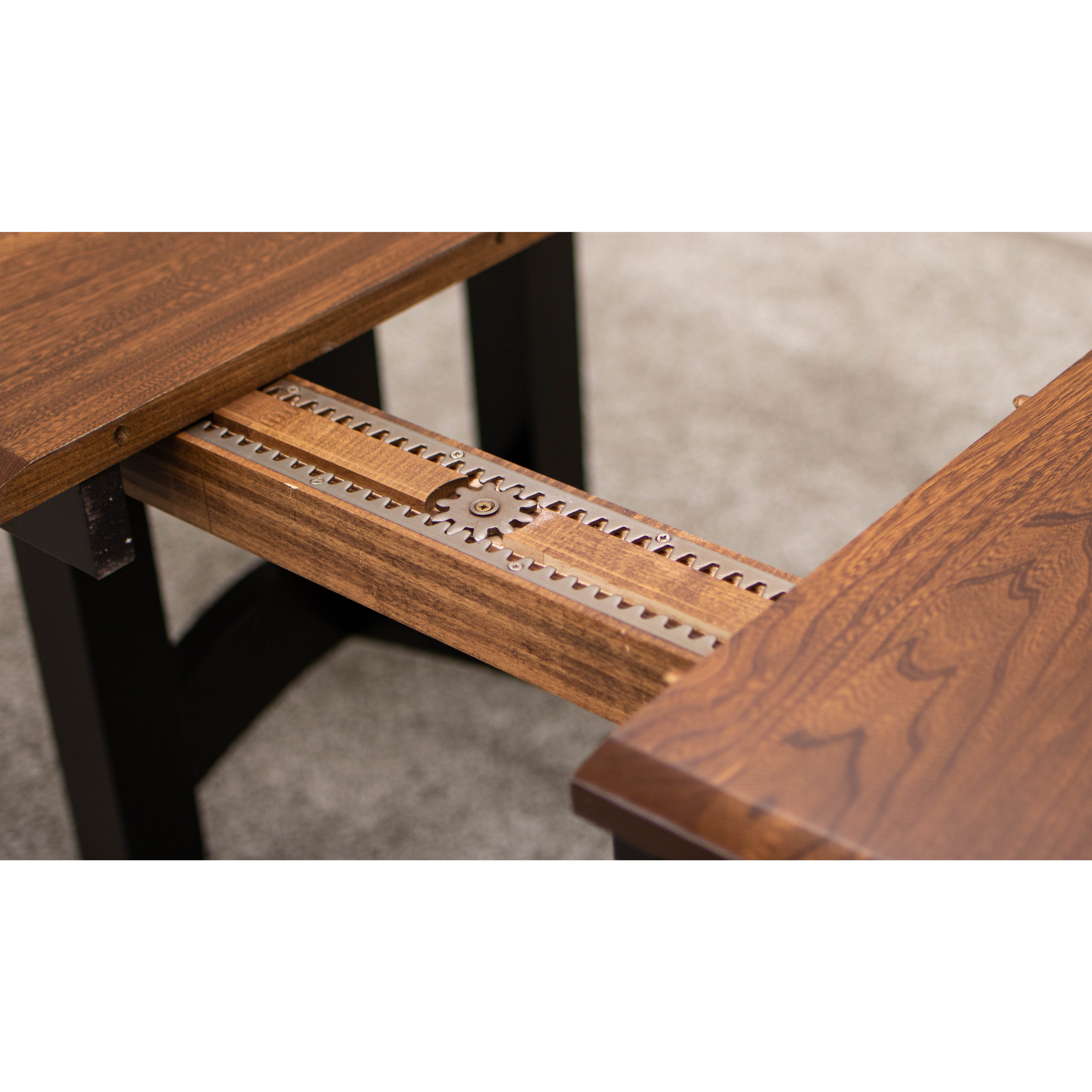 Shaker Hill Black & Wood Extending Amish Dining Table | M-EB&E-MC
