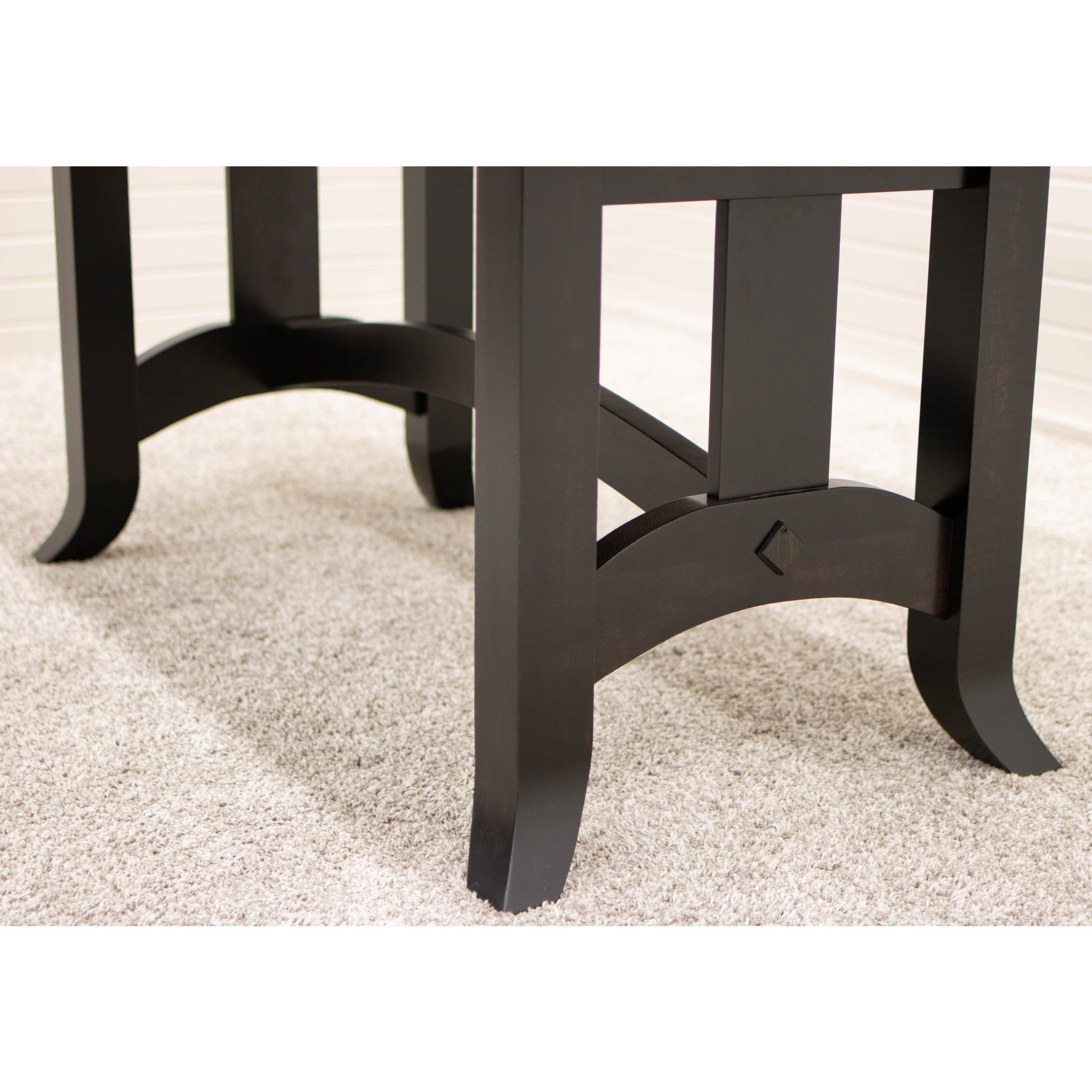 Shaker Hill Black & Wood Extending Amish Dining Table | M-EB&E-MC