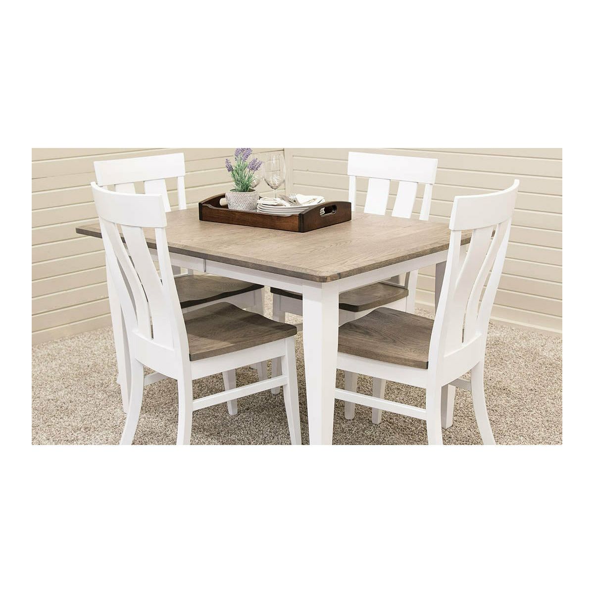 Lakeland Small Modern White Extending Kitchen Table | M-DW&RWO-GRB