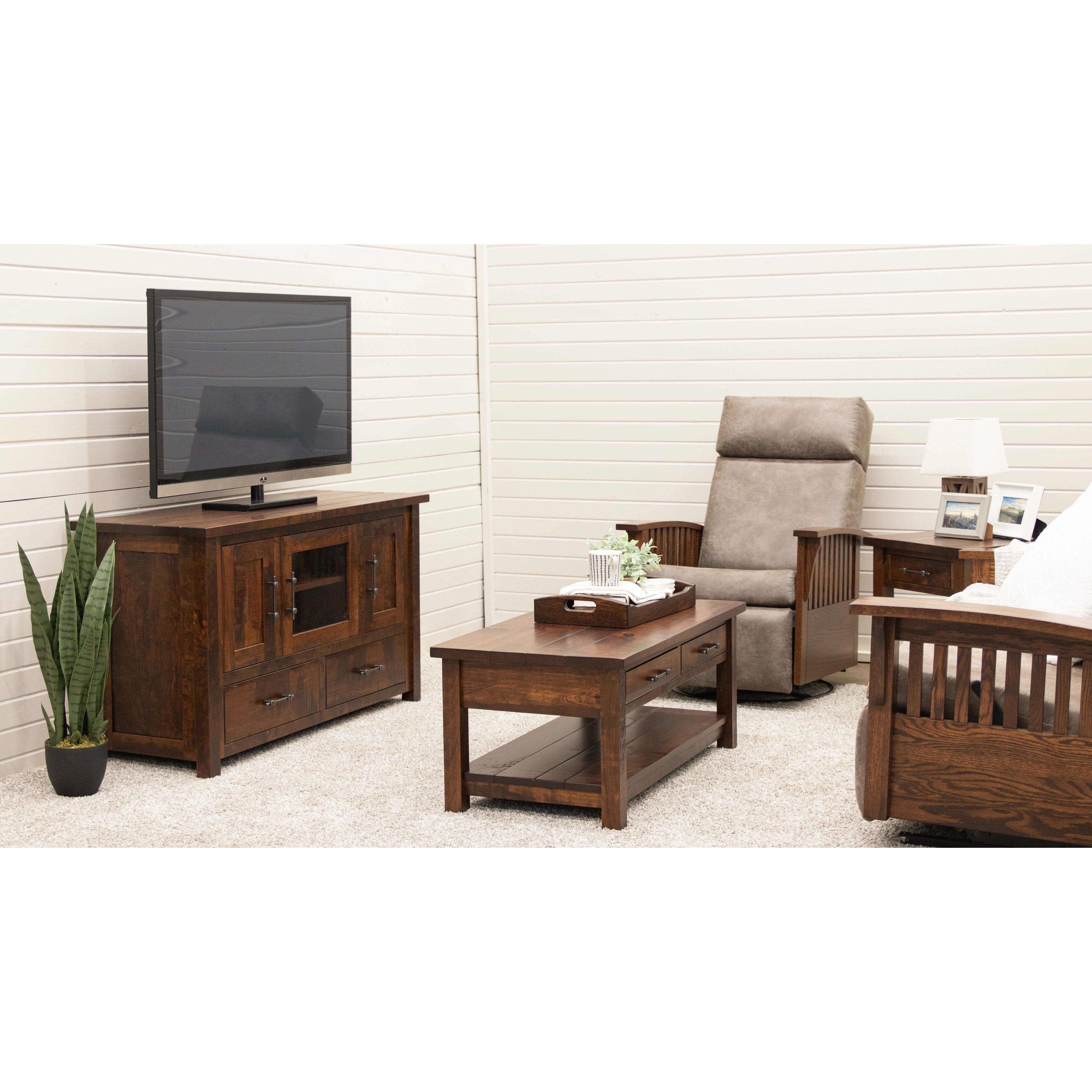 Mission Swivel Glider Recliner with Wood Arms | 22-61