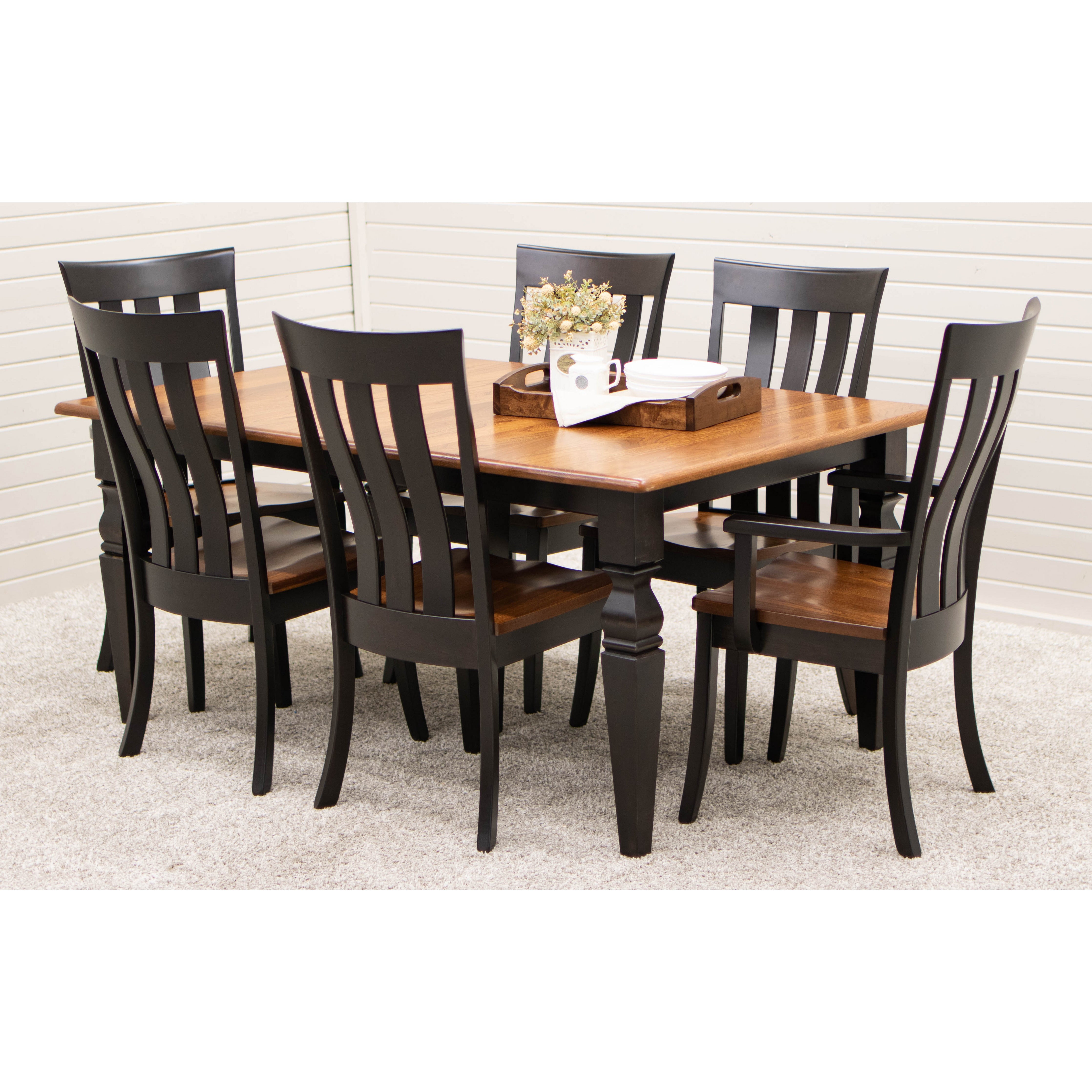 Curlew Black & Wood Amish Arm Dining Chair | M-EB&E-MC