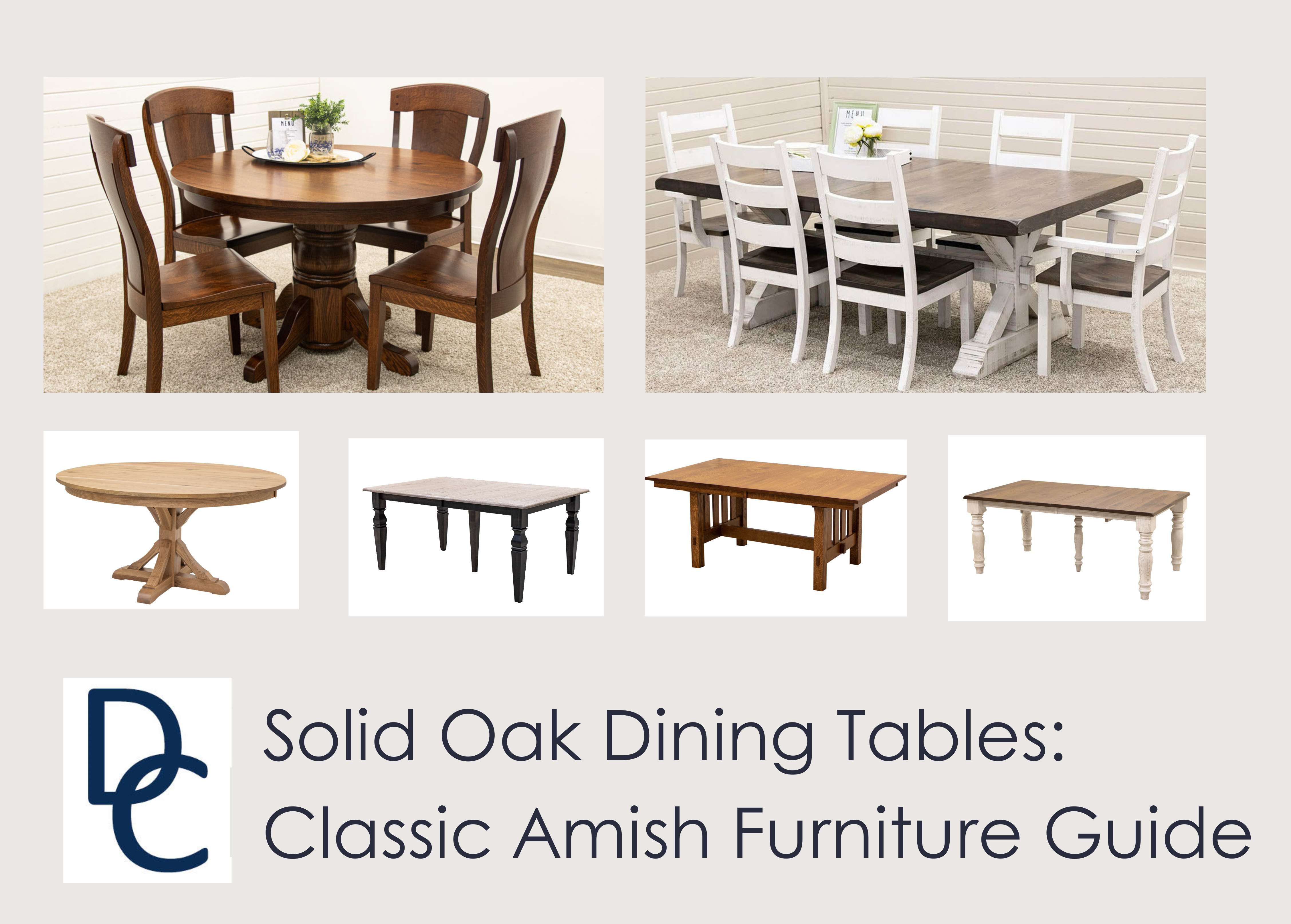 Solid Oak Dining Table Options: Amish Furniture Classics