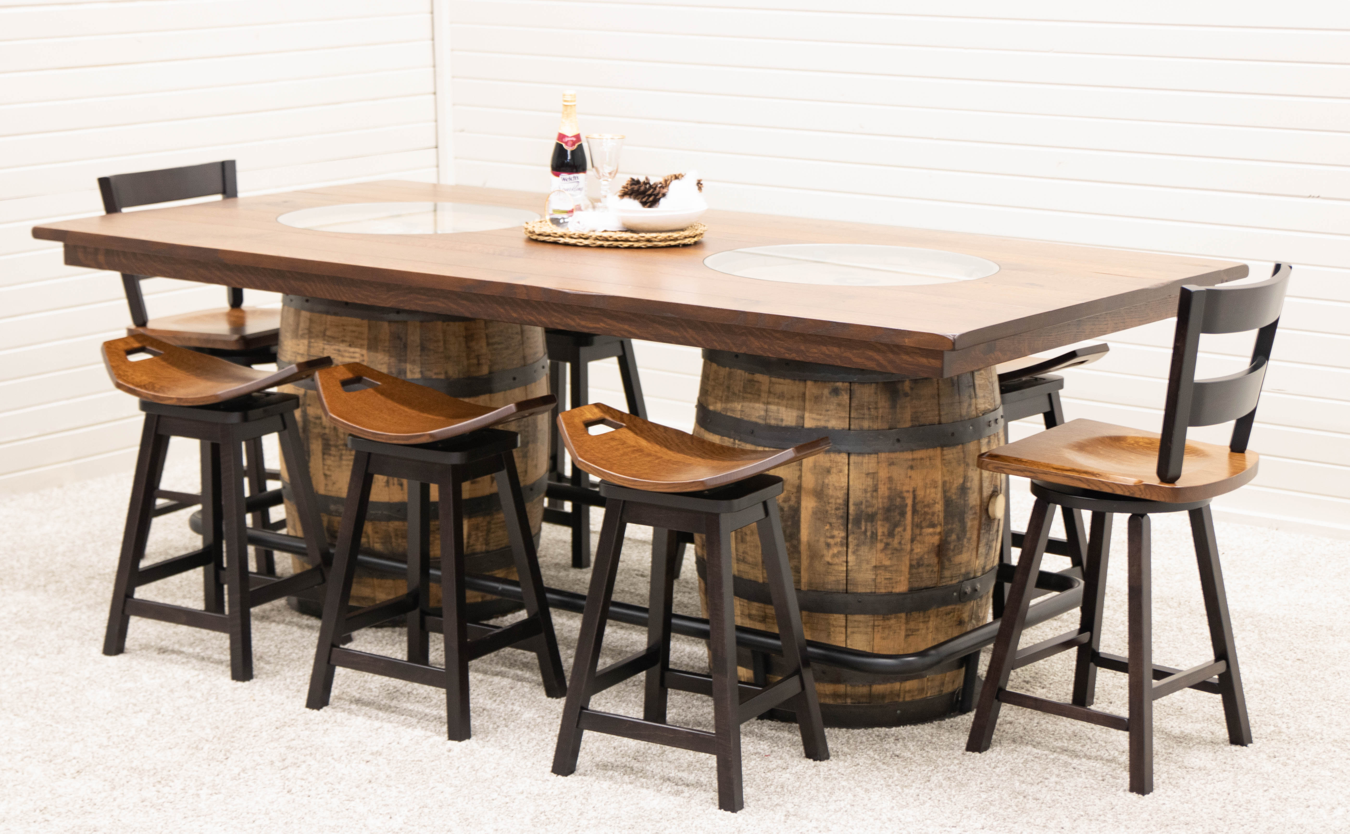 Whiskey Barrel Kitchen Table Mystic Barrels Whiskey & Wine Barrel