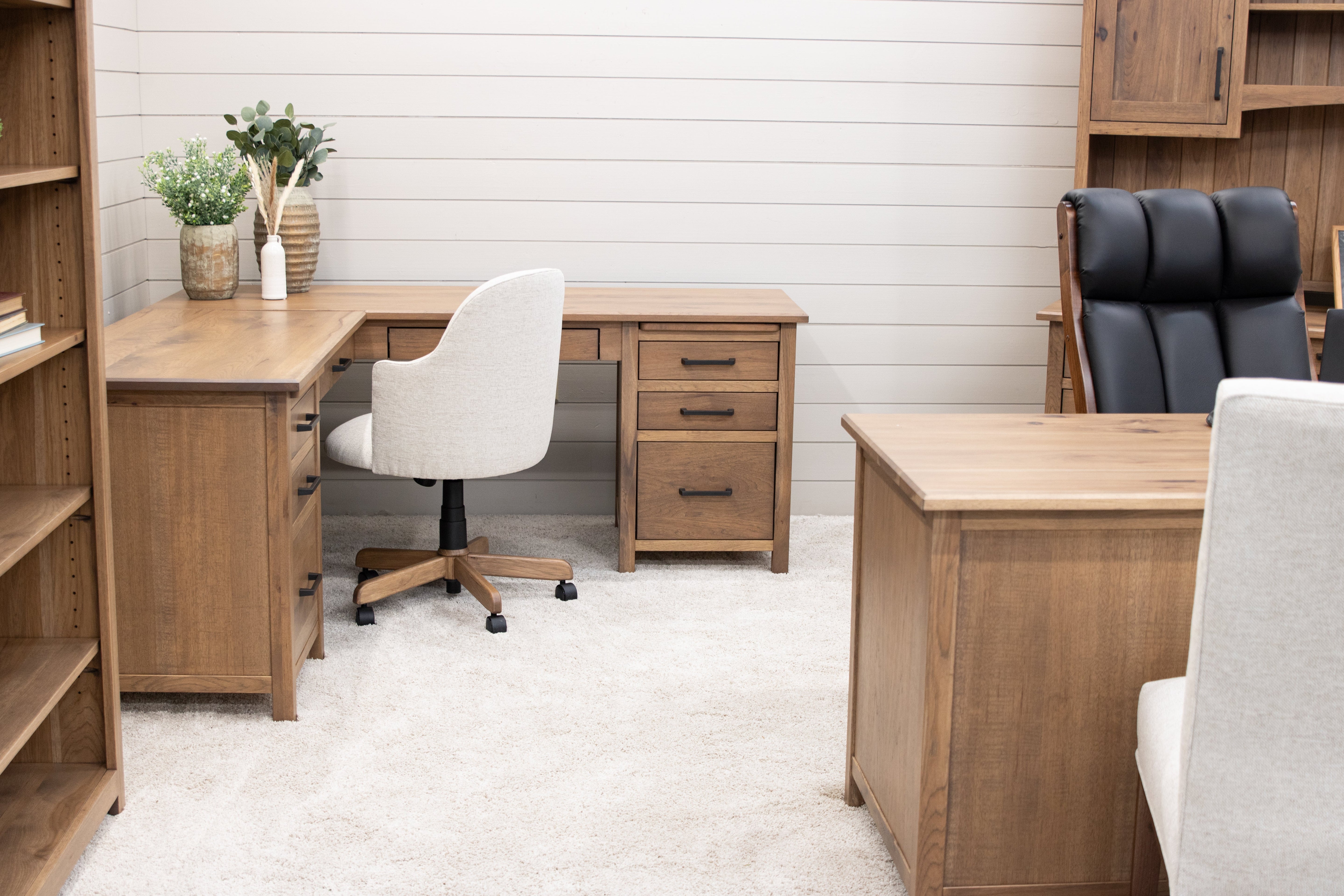 Wooden L-Shaped Desks