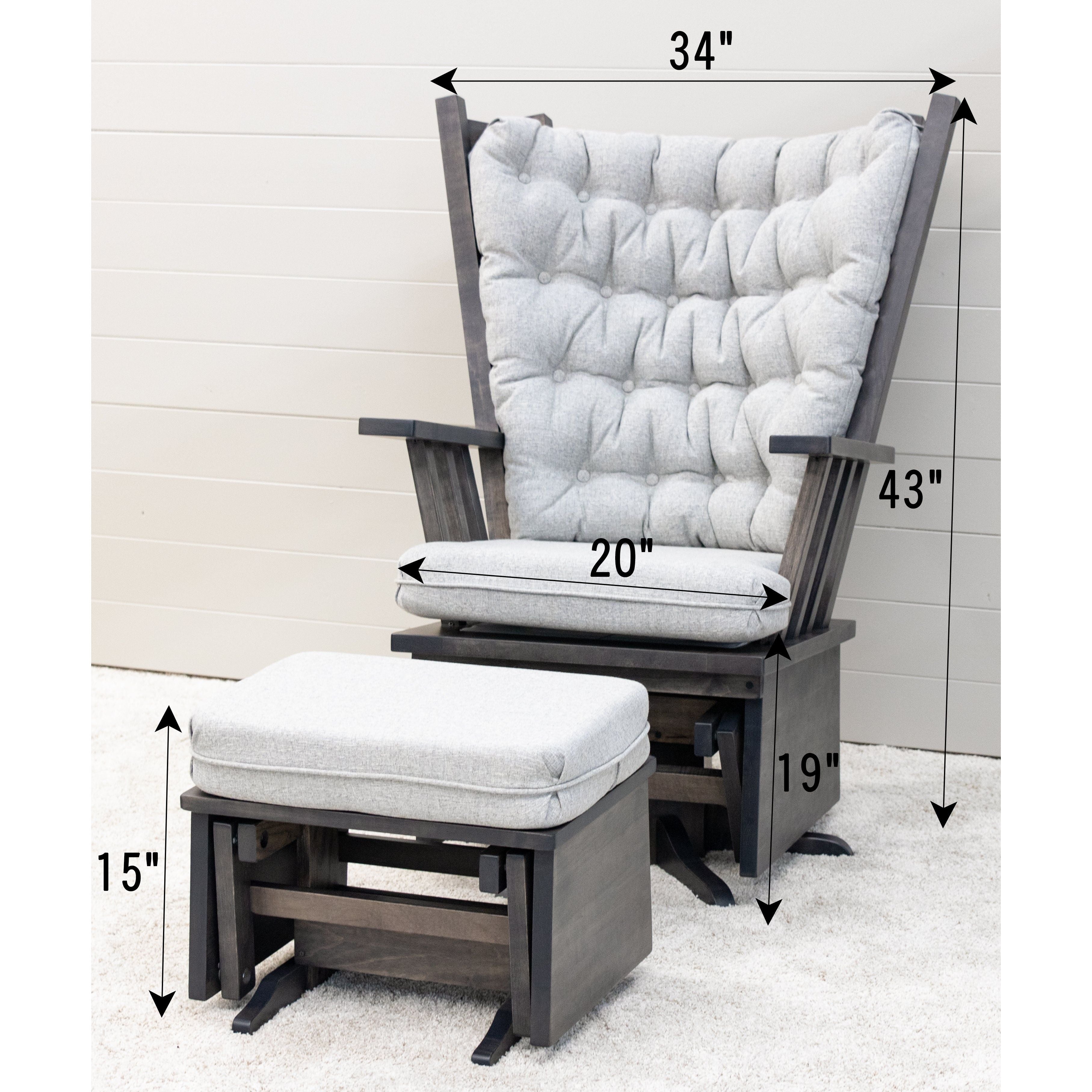 Mission style glider rocker replacement online cushions