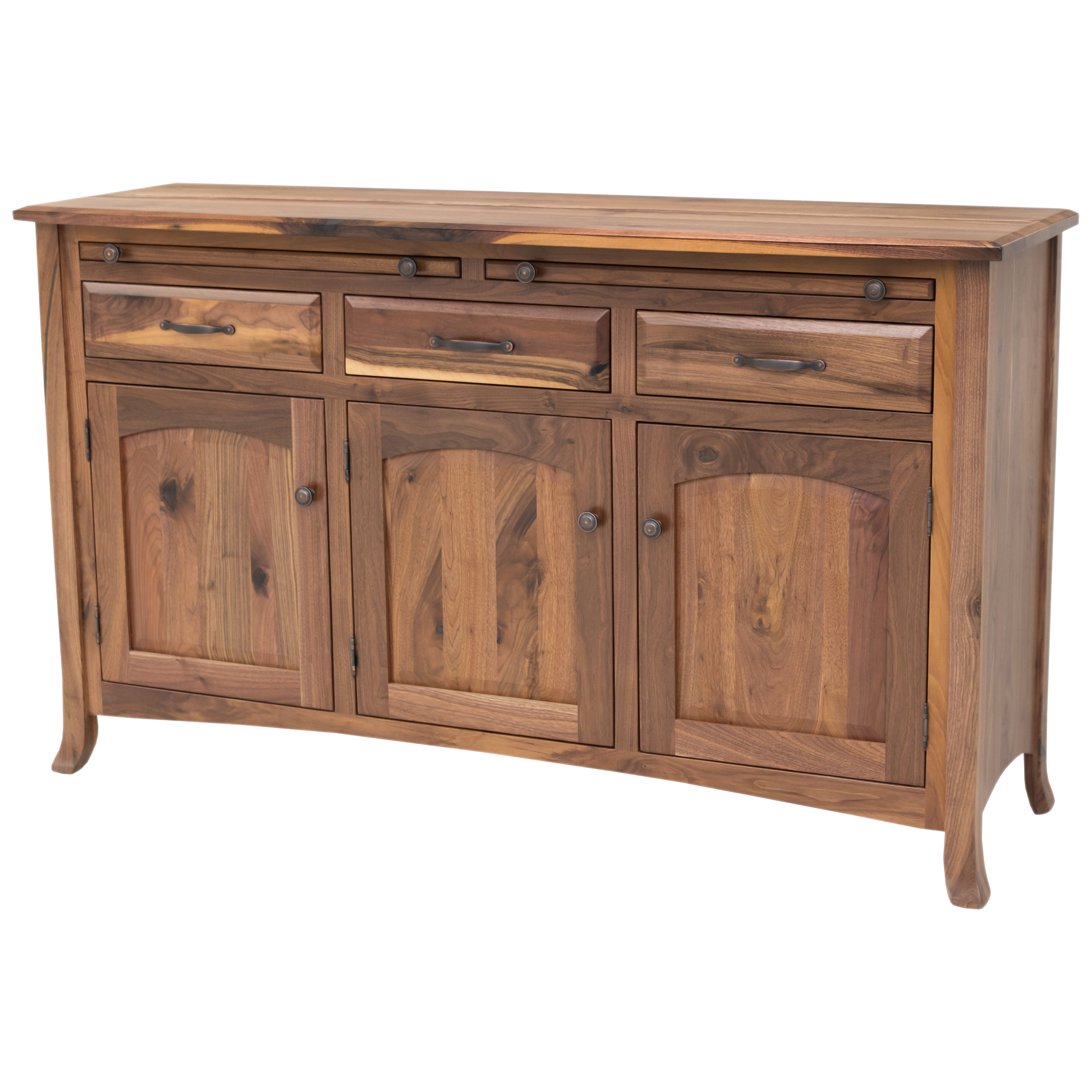 Biltmore Walnut Wood Buffet - 3-Door | NAT