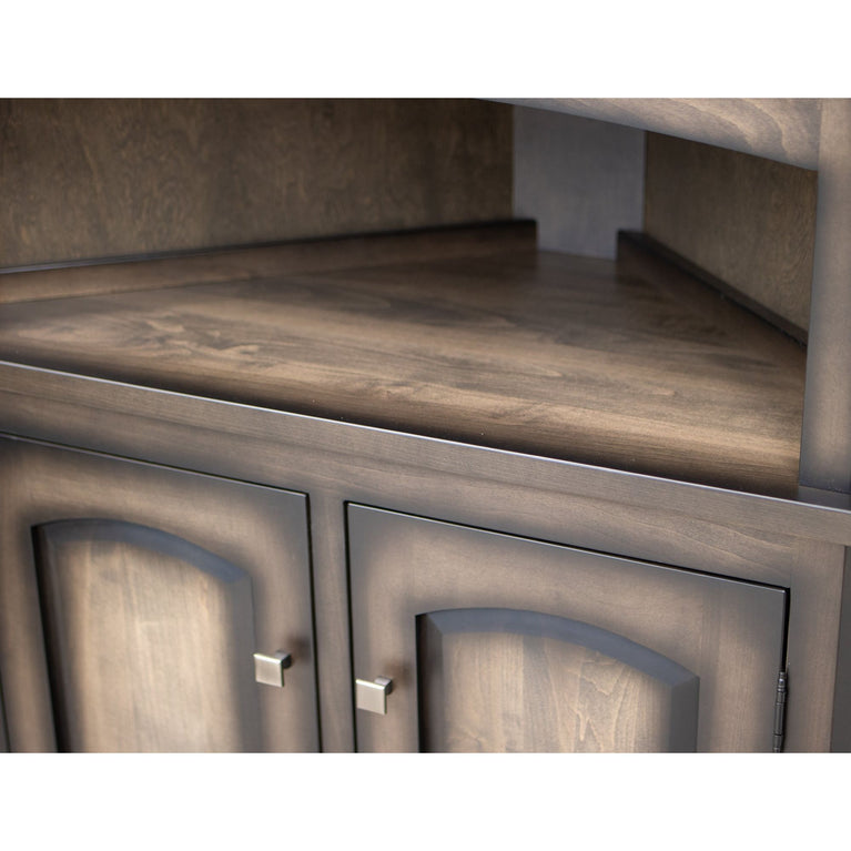 Biltmore Maple Wood Corner Hutch with Burnished Edges