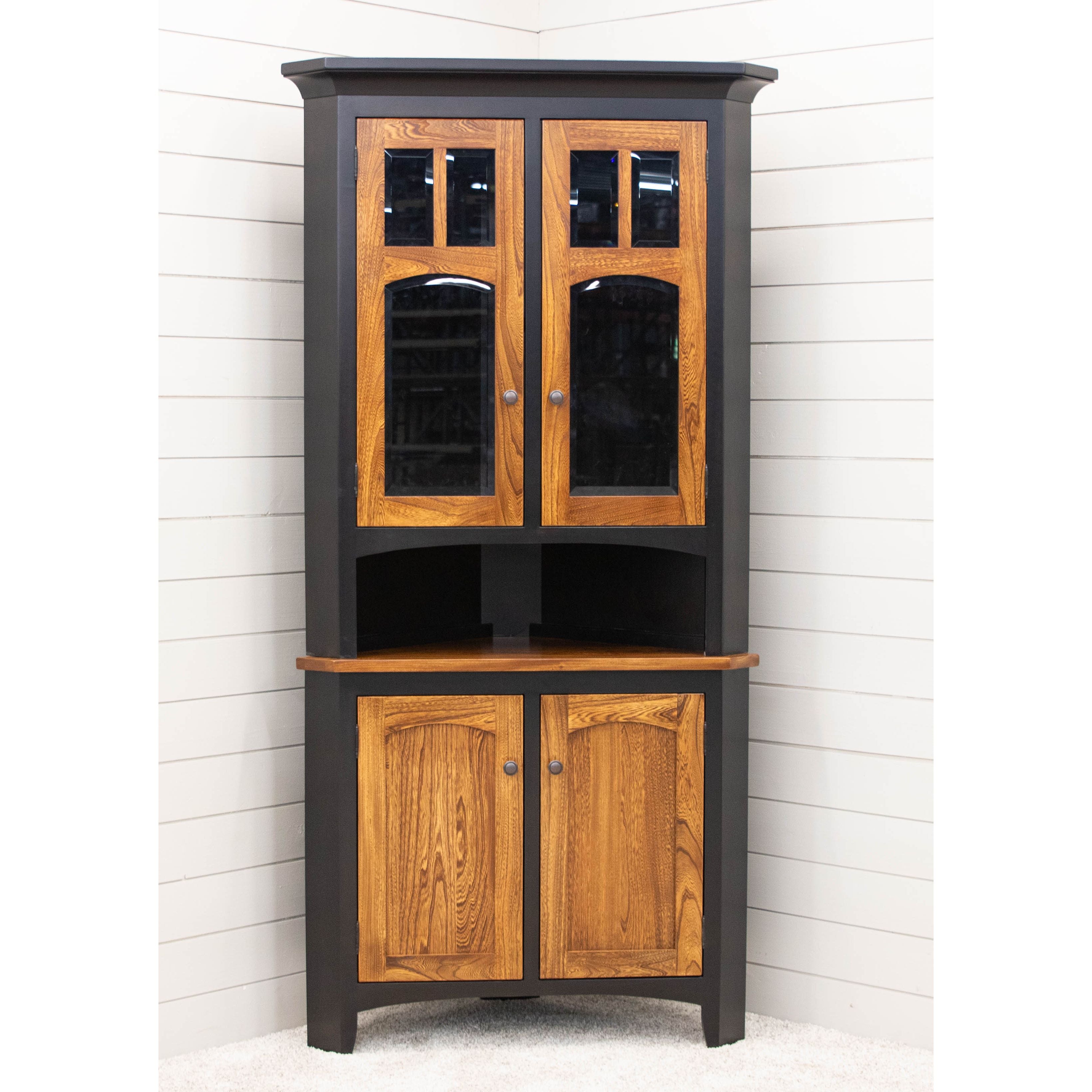 Biltmore Black & Wood Corner Hutch | M-EB&E-MC