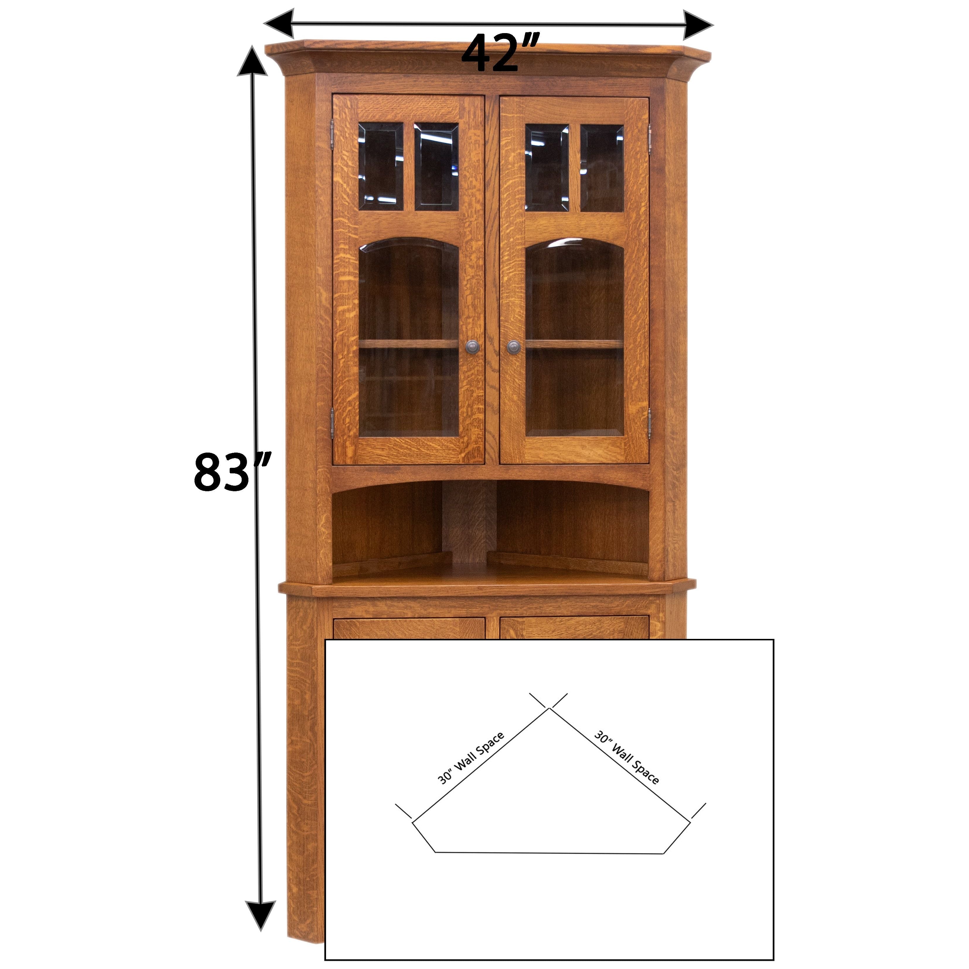 Biltmore Quarter Sawn White Oak Wood Corner Hutch | MC