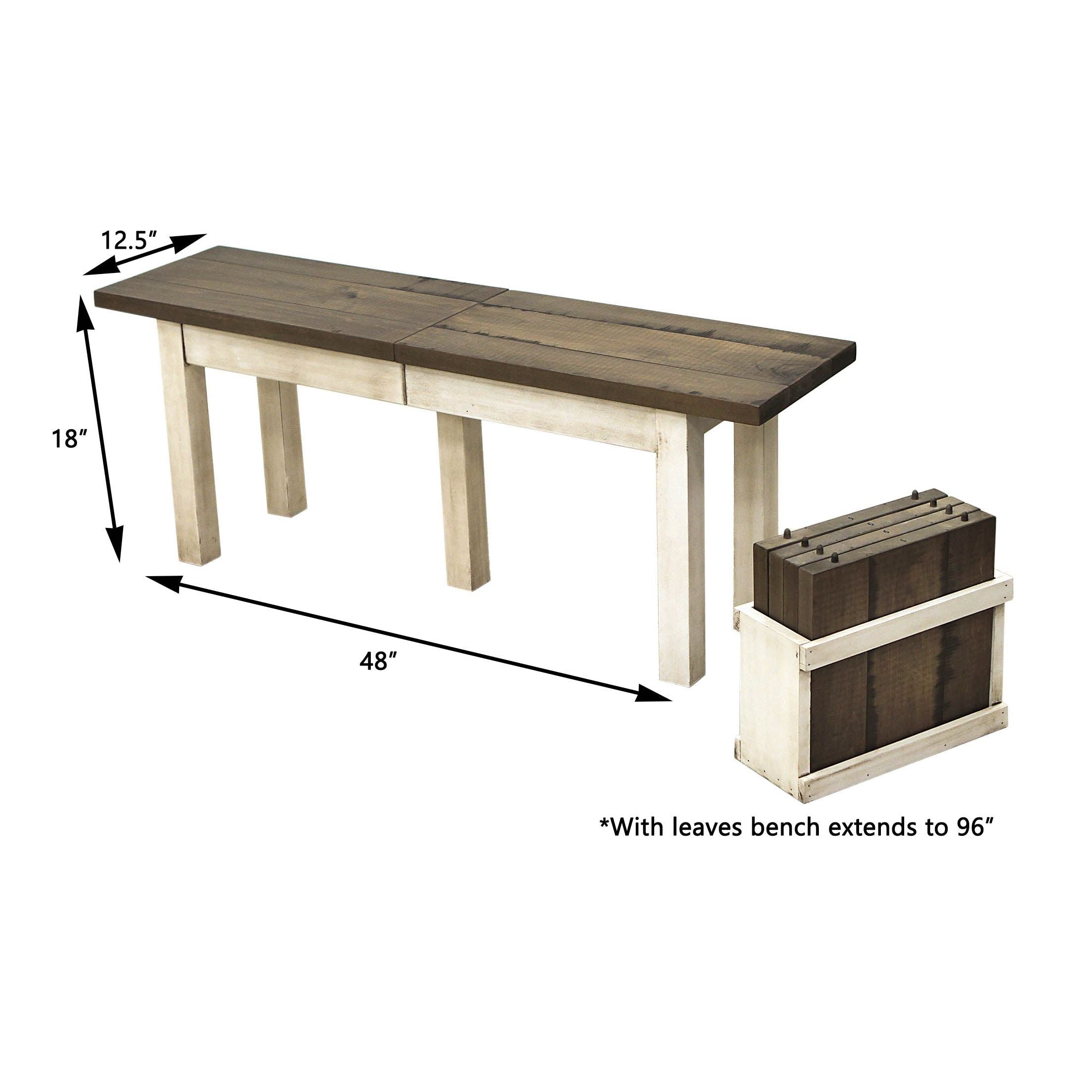 Straight Leg Expandable Bench, 4' to 8'