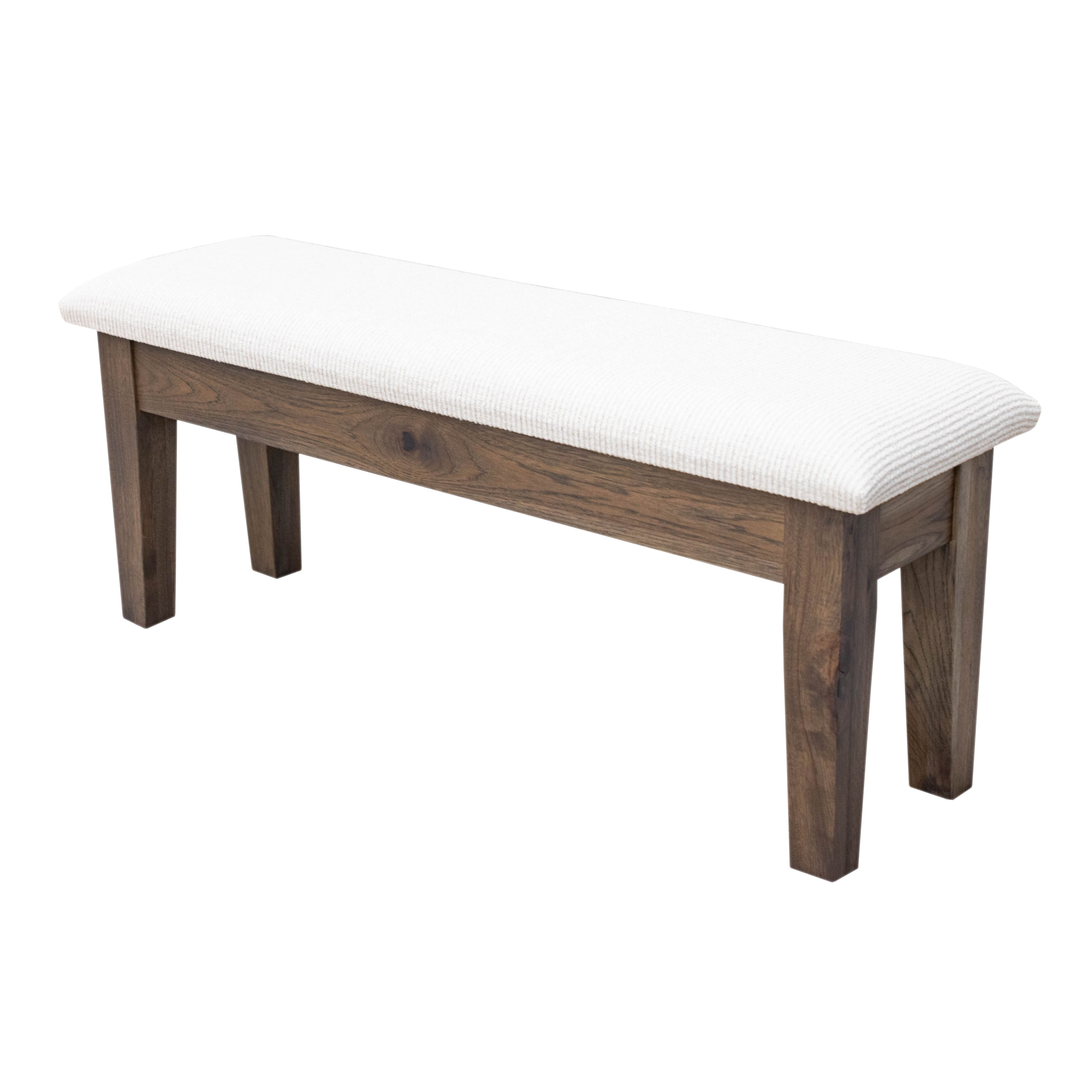 48" Hickory Wood Upholstered Shaker Heavy Leg Bench | SB-R1-162