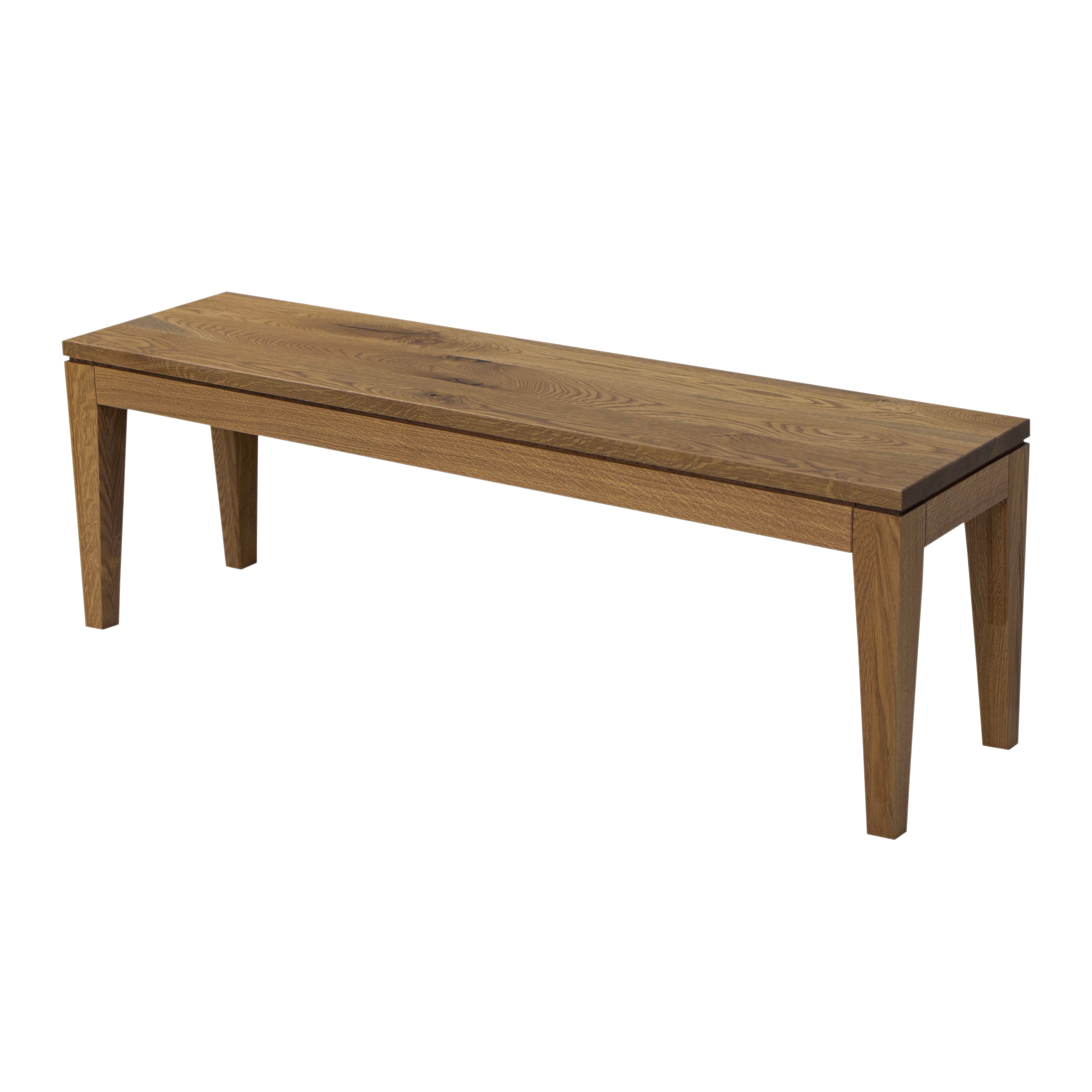 Monroe Mid Century White Oak Wood Dining Bench | CO