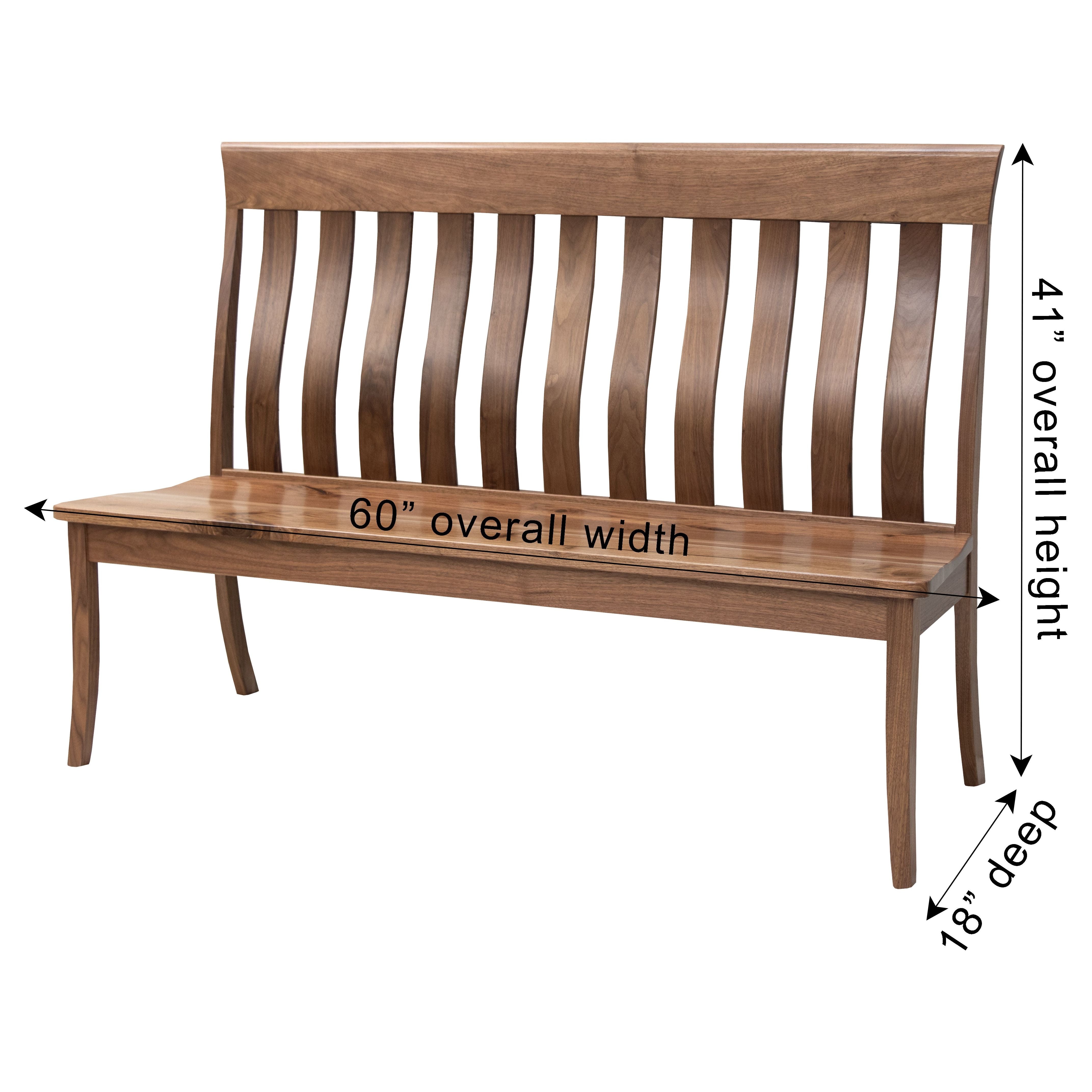 Curlew Dining Bench with Back