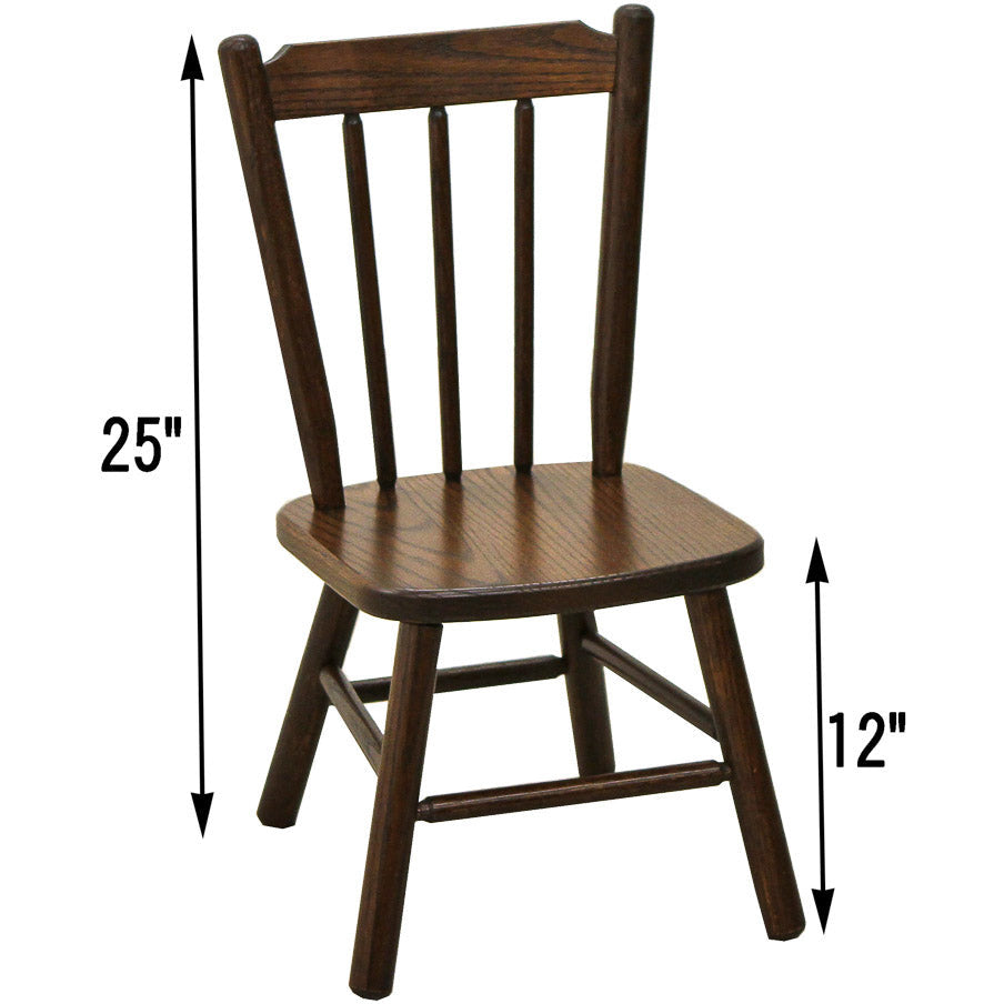 Child s oak wood chair with asbury brown finish