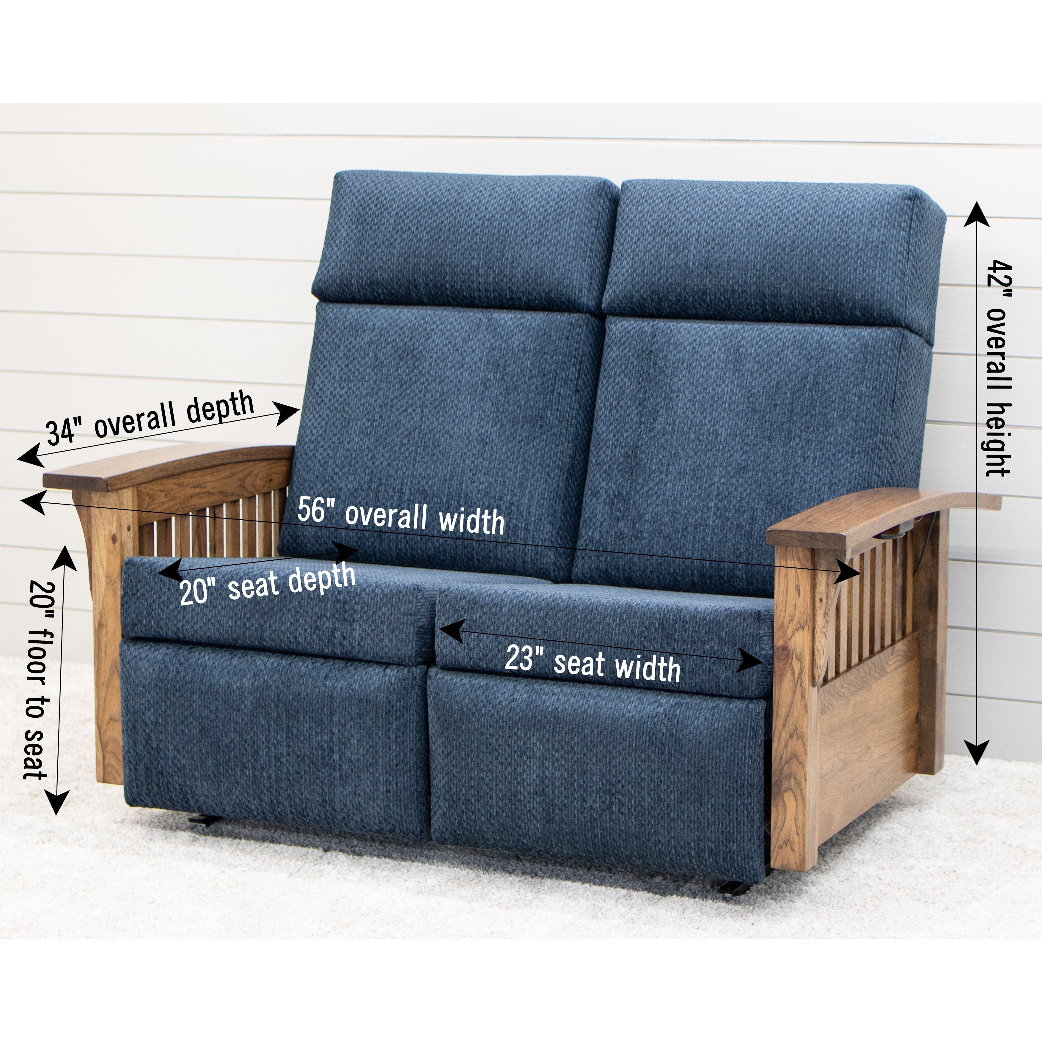 Mission style 2024 loveseat recliner