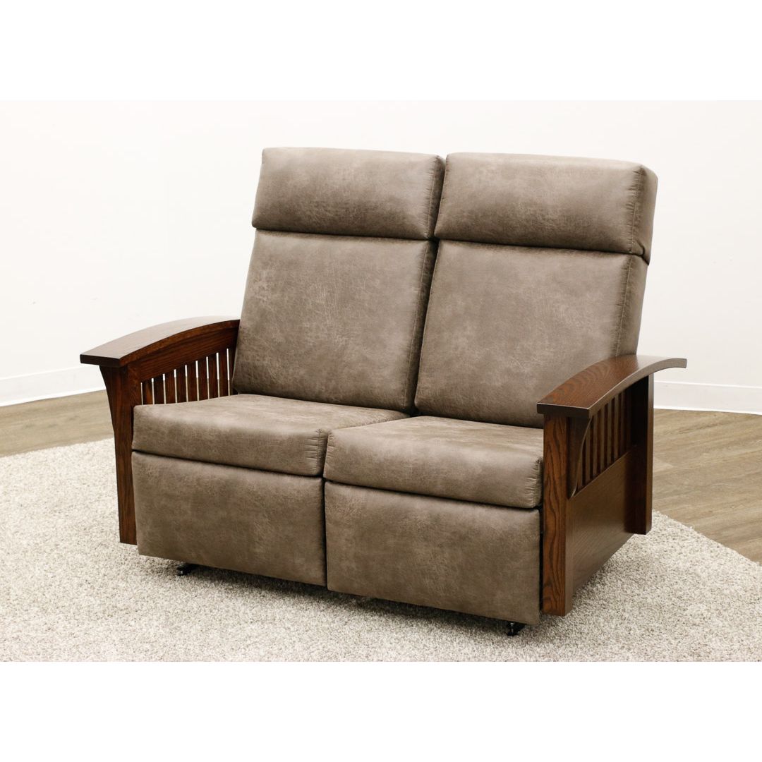 Mission Reclining Loveseat with Wood Arms | 1072-B