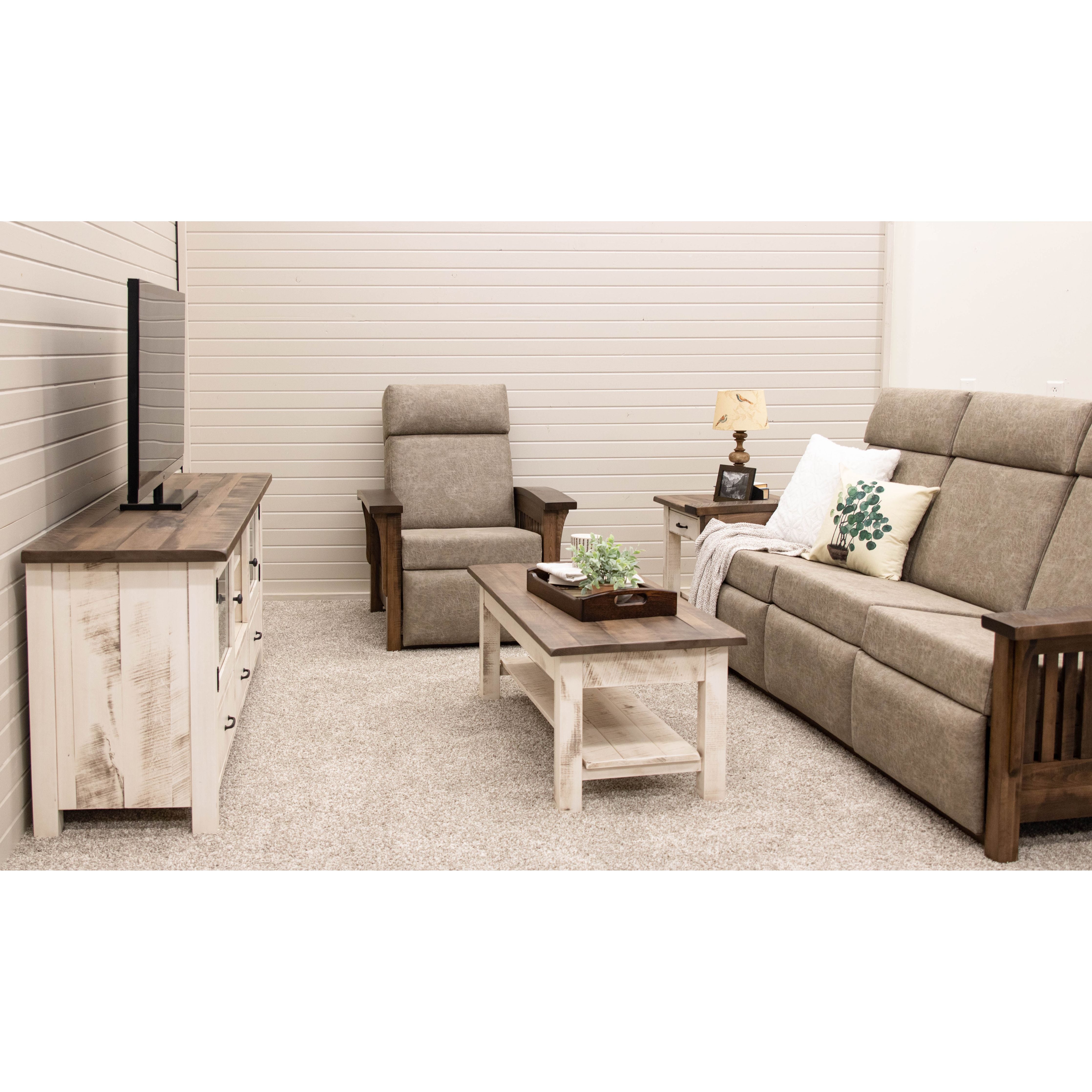 Mission Wallhugger Reclining Sofa with Wood Arms | 22-61
