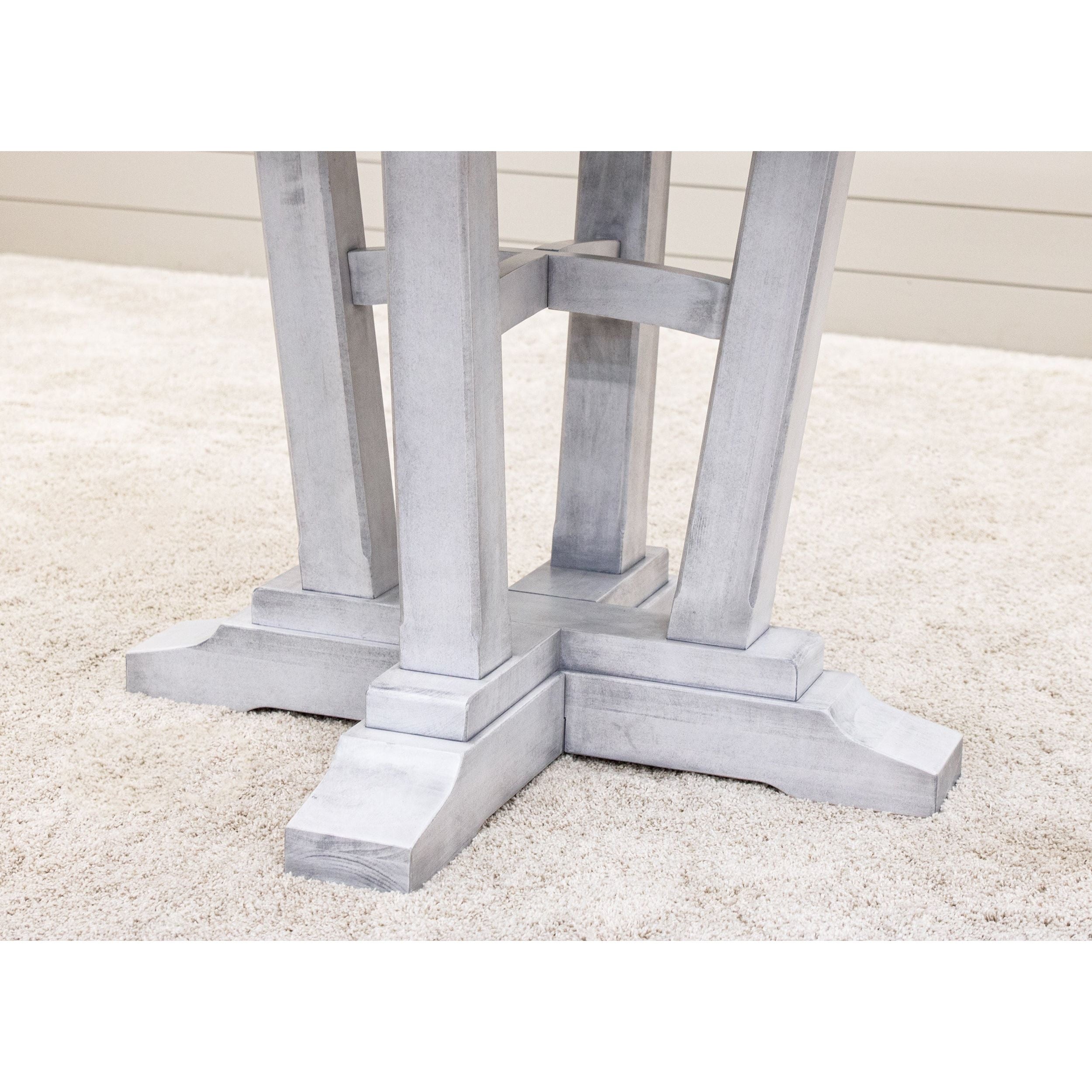 Alberta Round White & Wood Extending Counter Height Pub Table | M-AV&GS