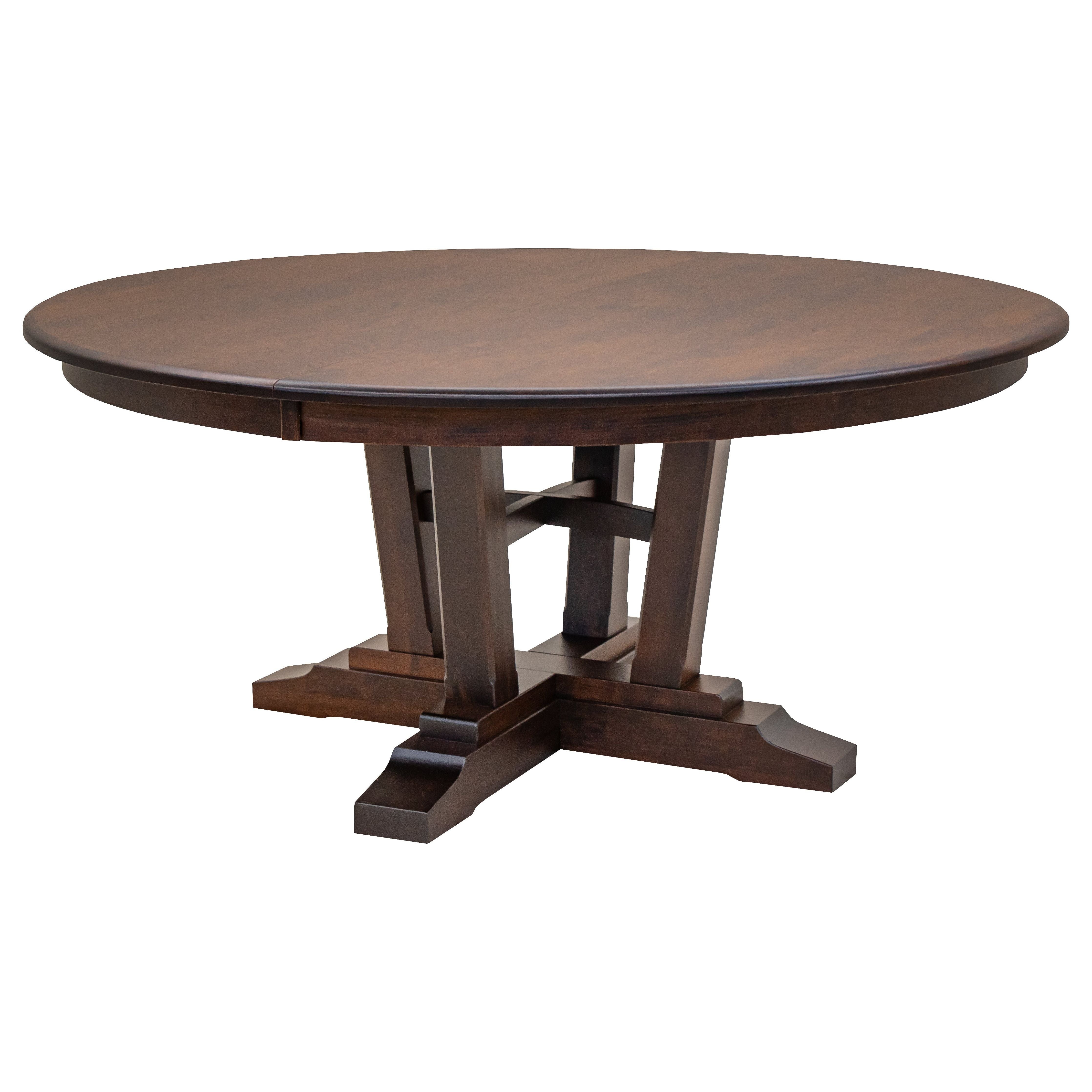 Alberta Round Cherry Wood Dining Set for 6