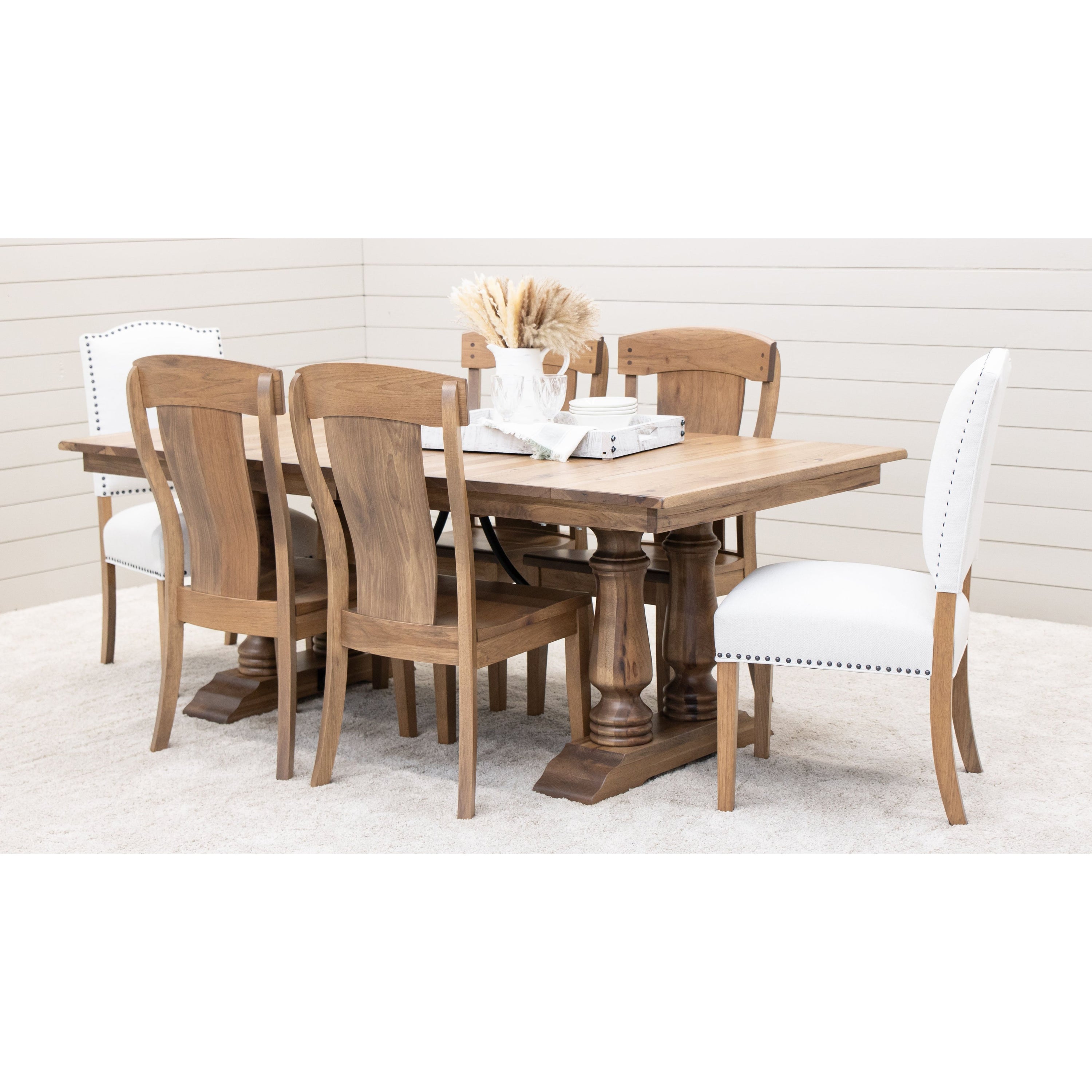 Hickory Furniture Amish Hickory Dining Table and Chairs