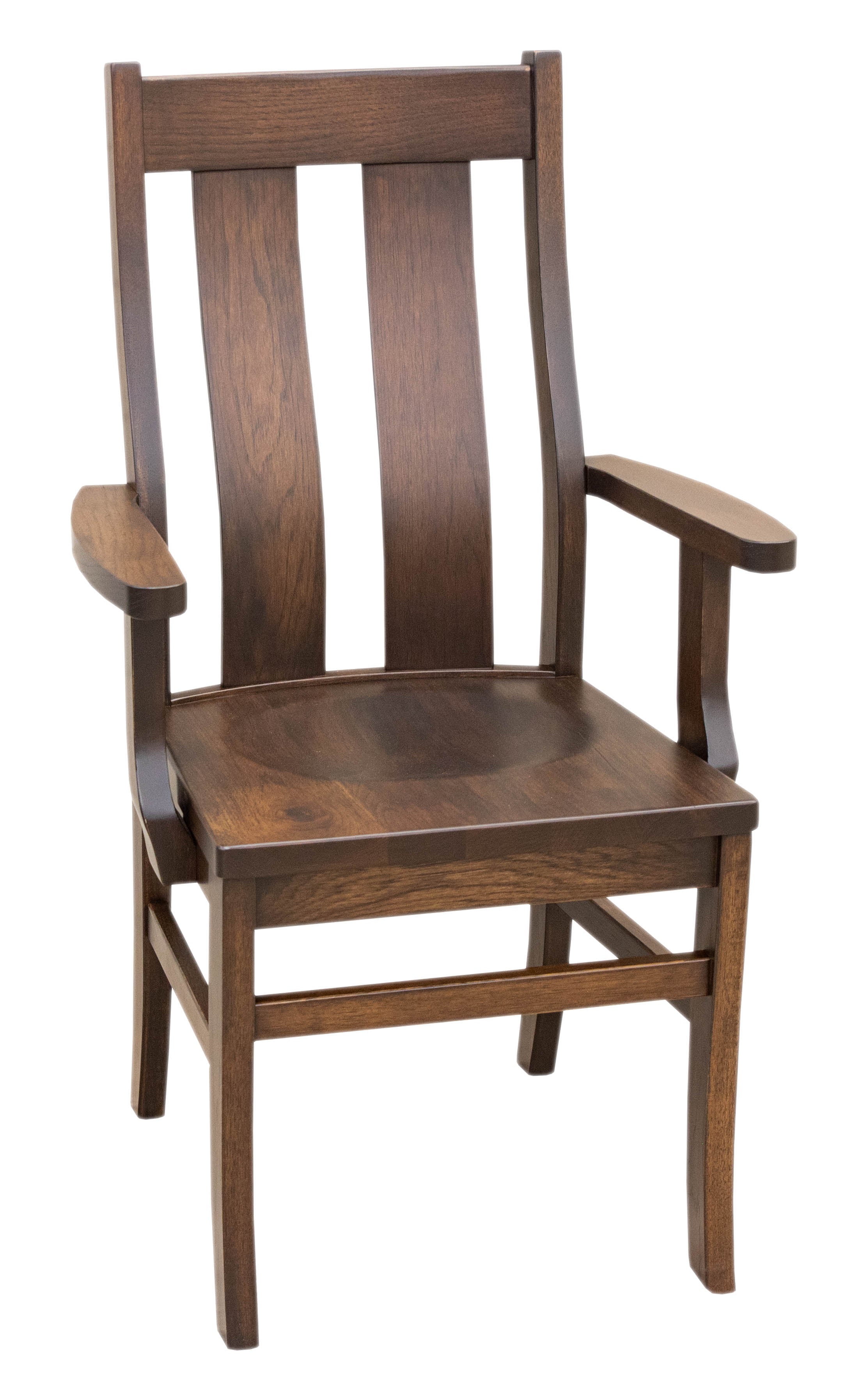 Arlington Straight Top Hickory Wood Arm Dining Chair | BV