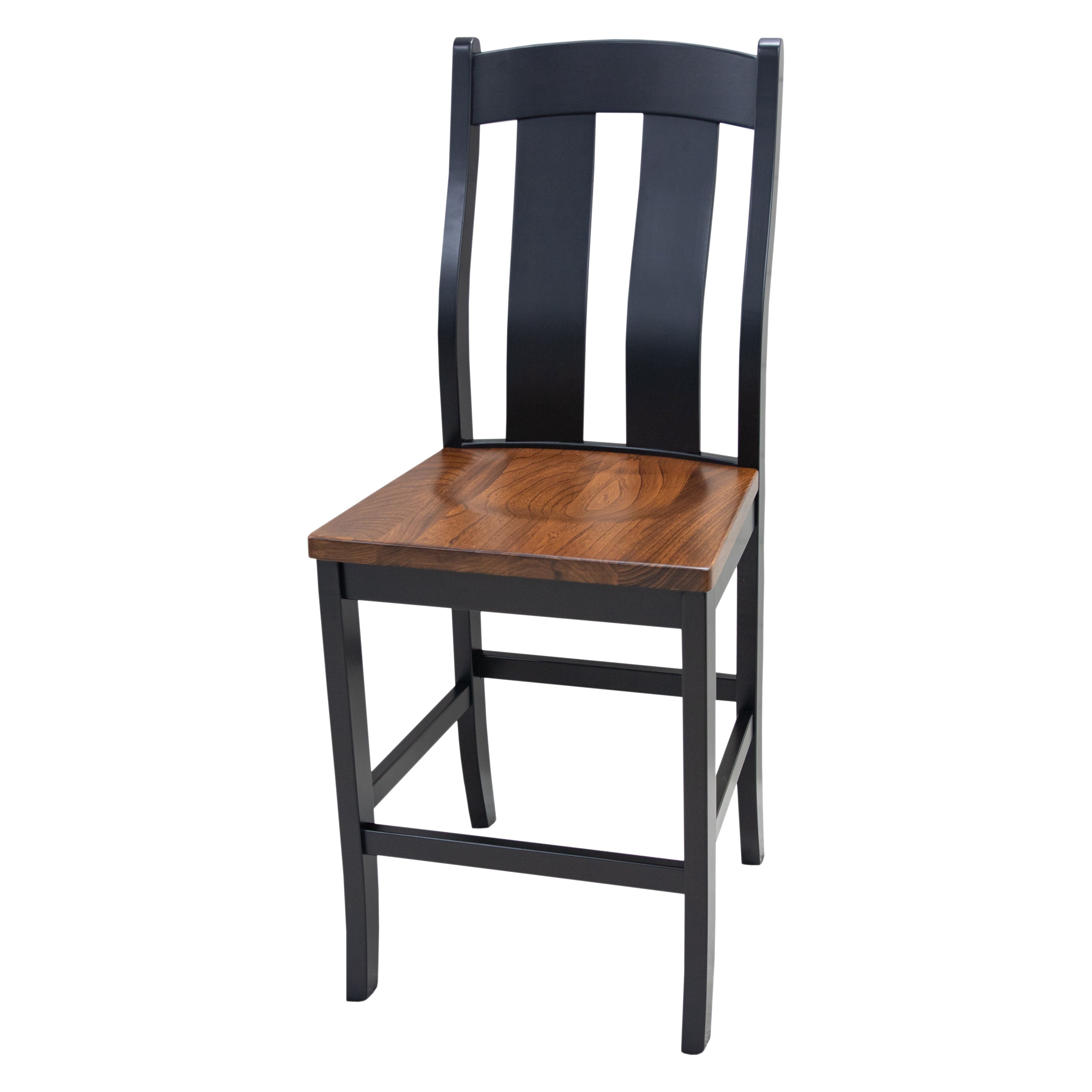Arlington Black & Wood 24" Stationary Bar Stool | M-EB&E-MC