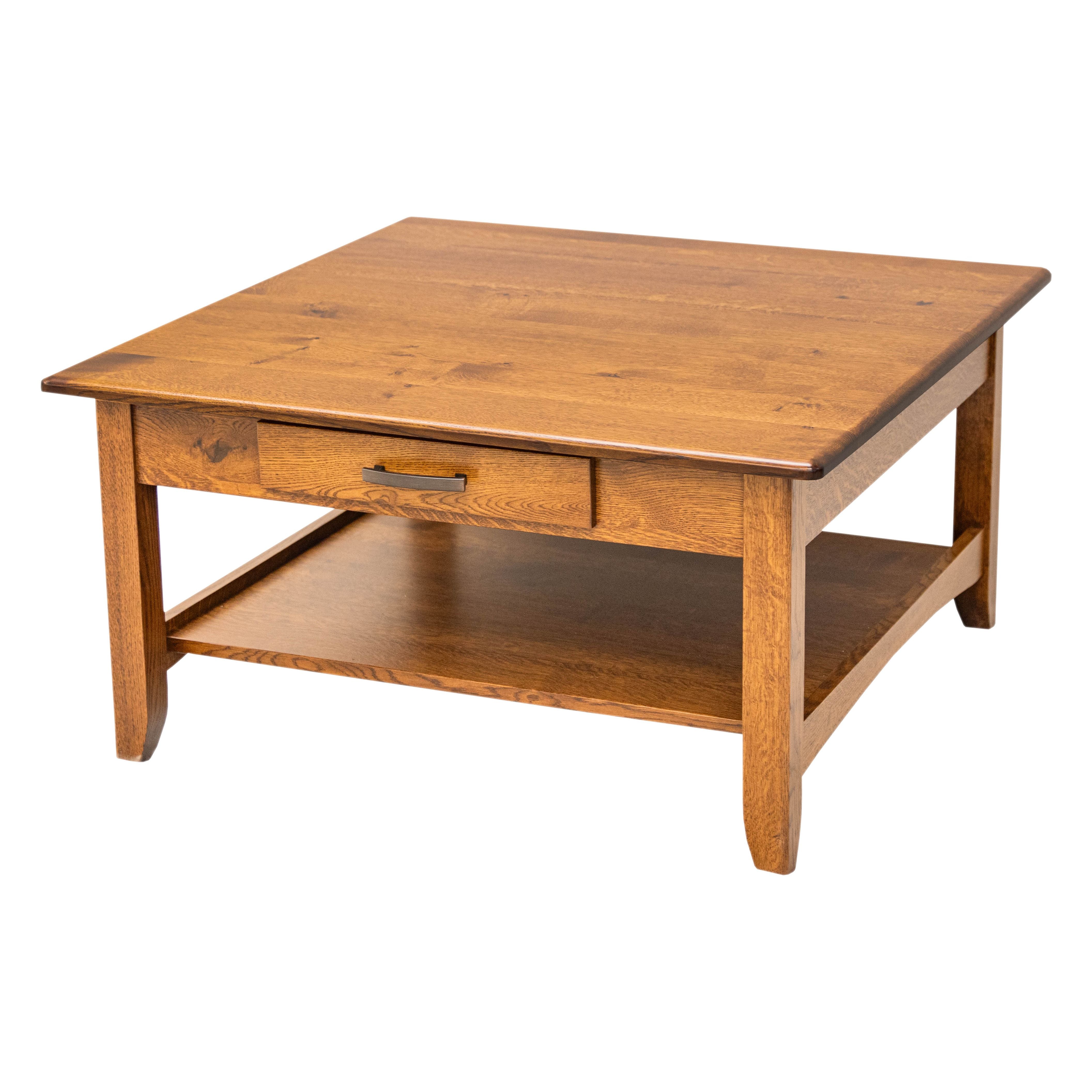 Austin Quarter Sawn White Oak Wood Square Open Coffee Table | MC