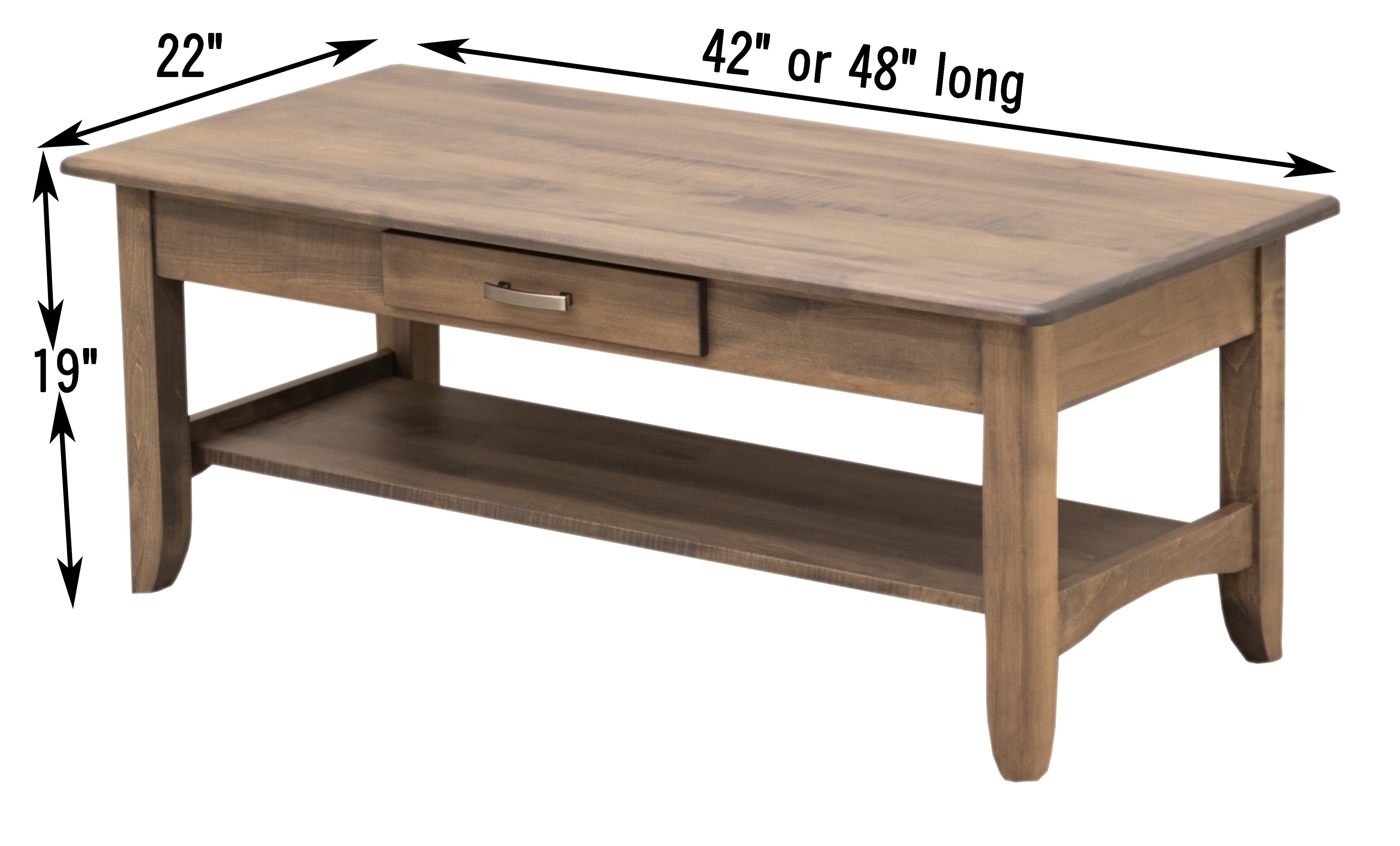 Austin Walnut Wood Rectangle Open Coffee Table in Cocoa Light