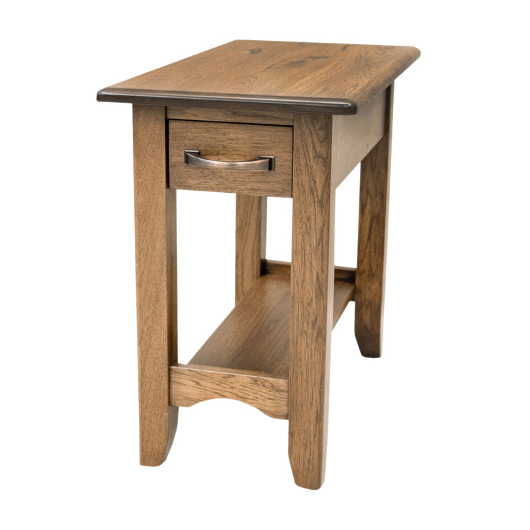 Austin Hickory Wood Small Rectangle Open End Table in Cocoa Color