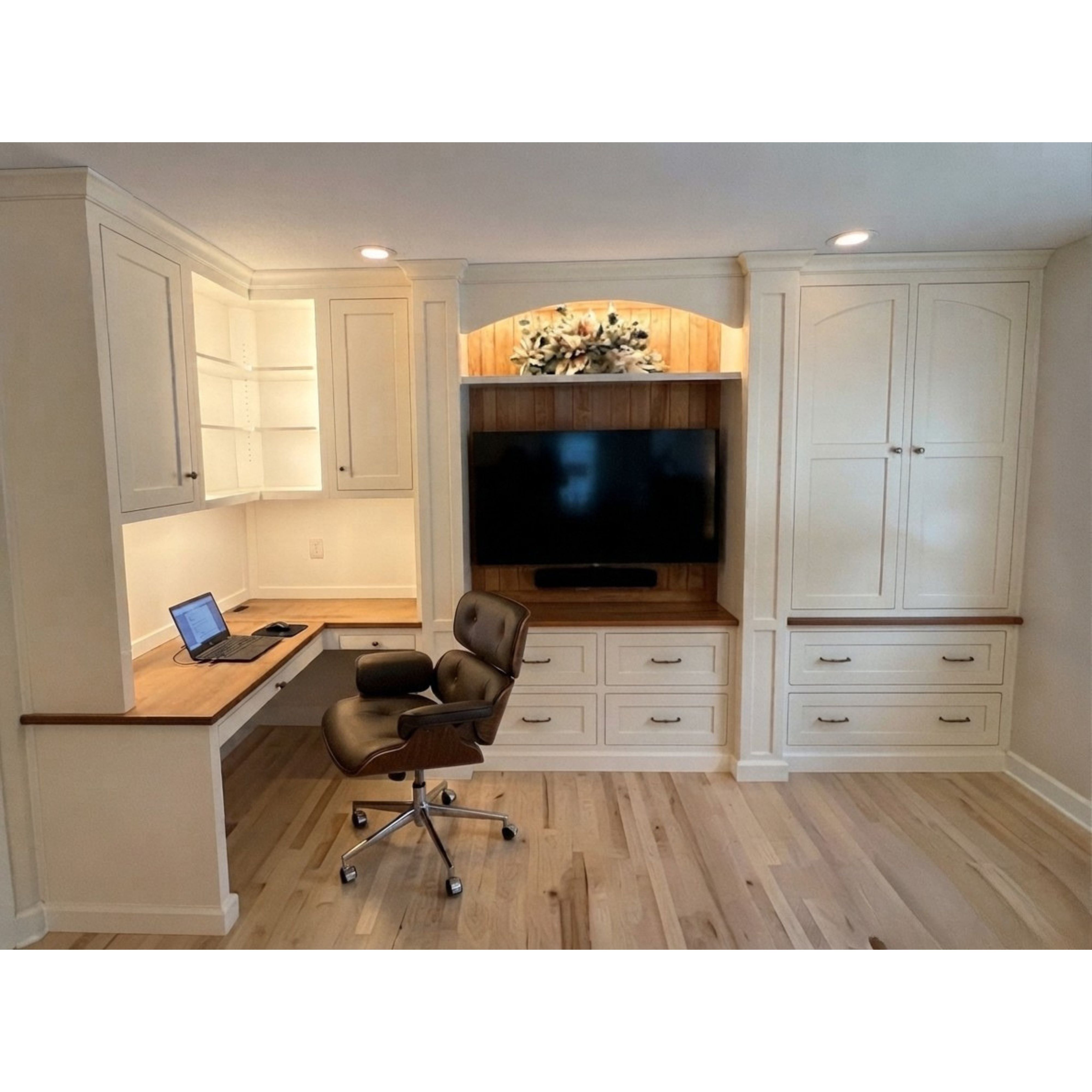 Custom All-In-One Office Entertainment Center Built In