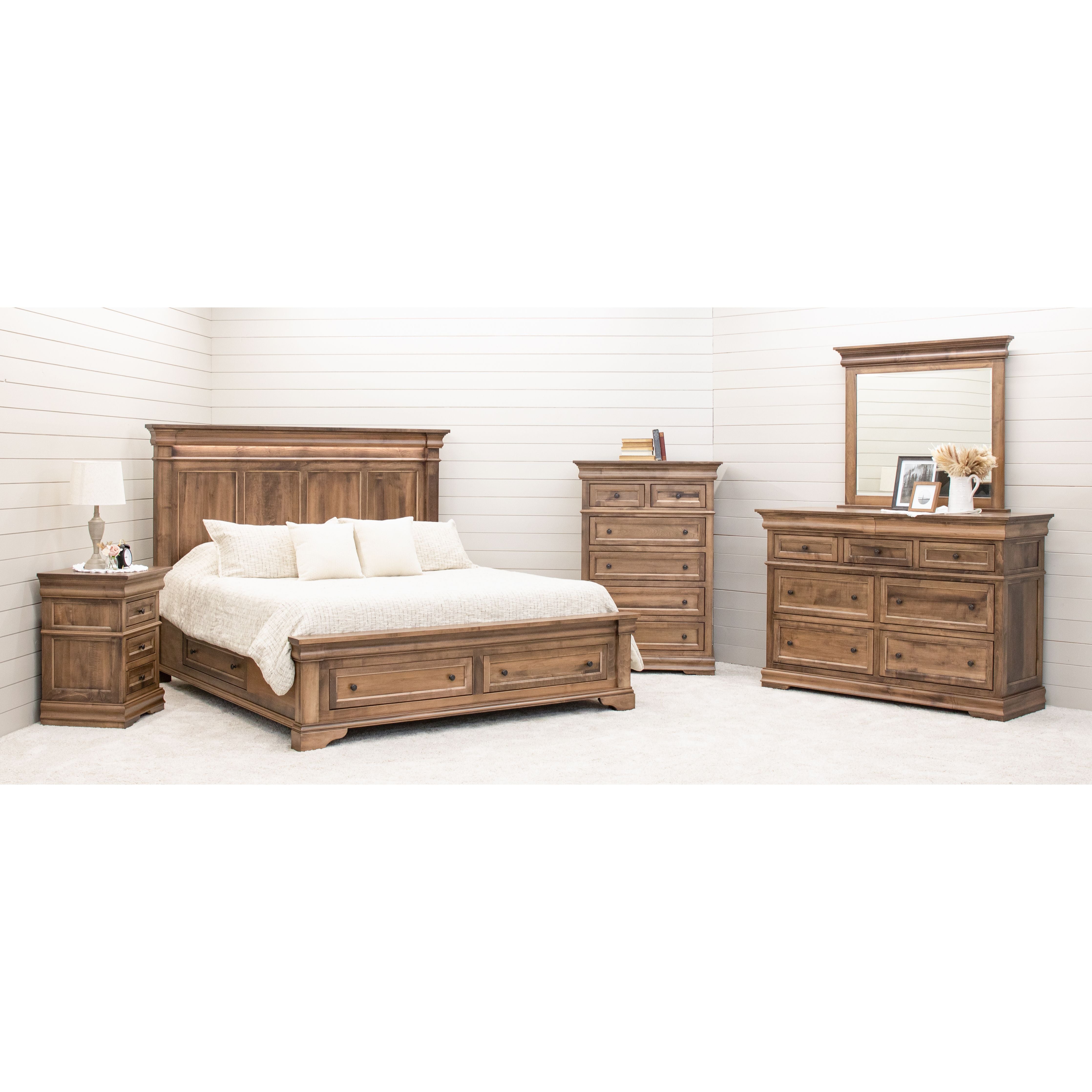 Belmont King Maple Wood Storage Platform Bed | CO