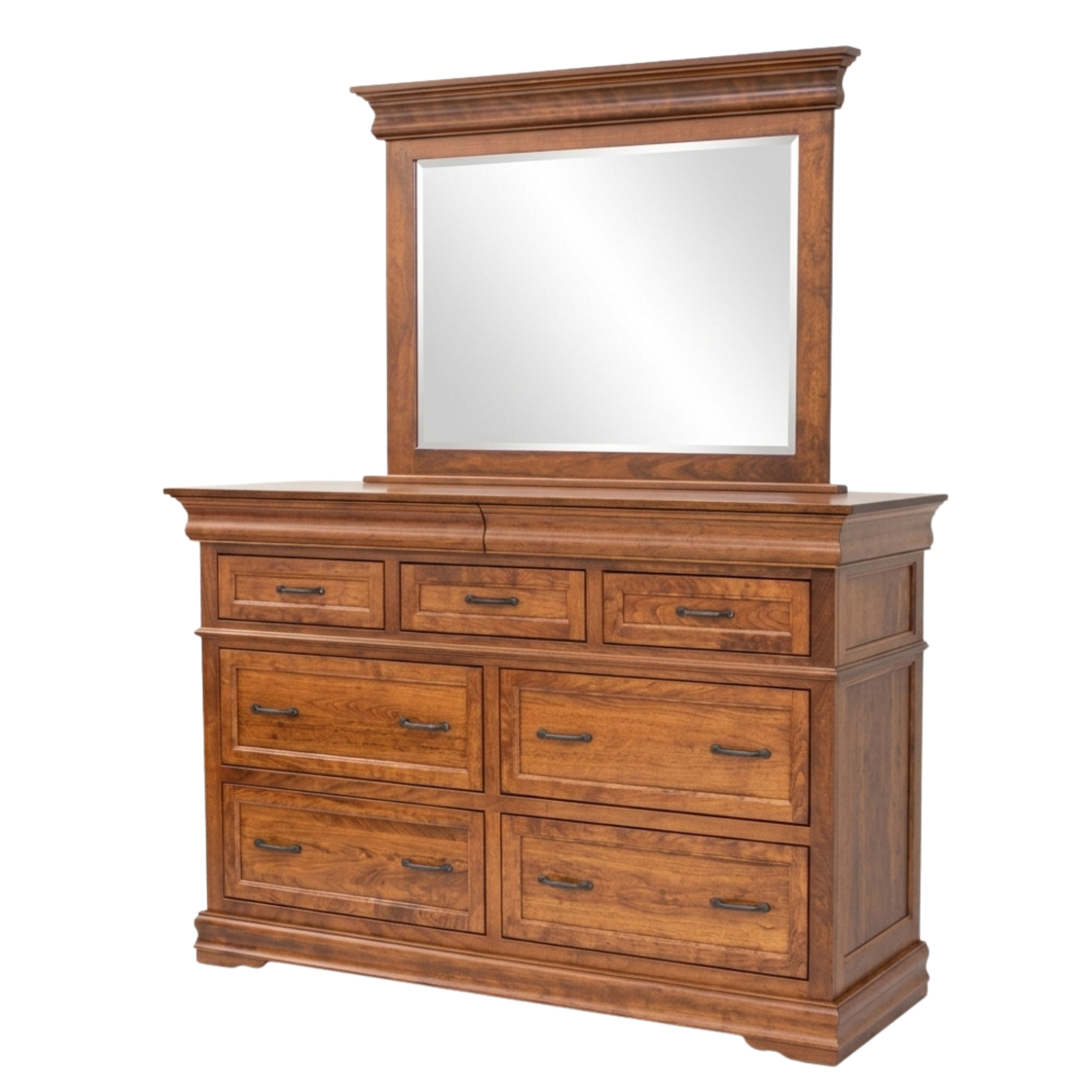 Belmont Amish Cherry Dresser with Mirror & Jewelry Drawer-MC