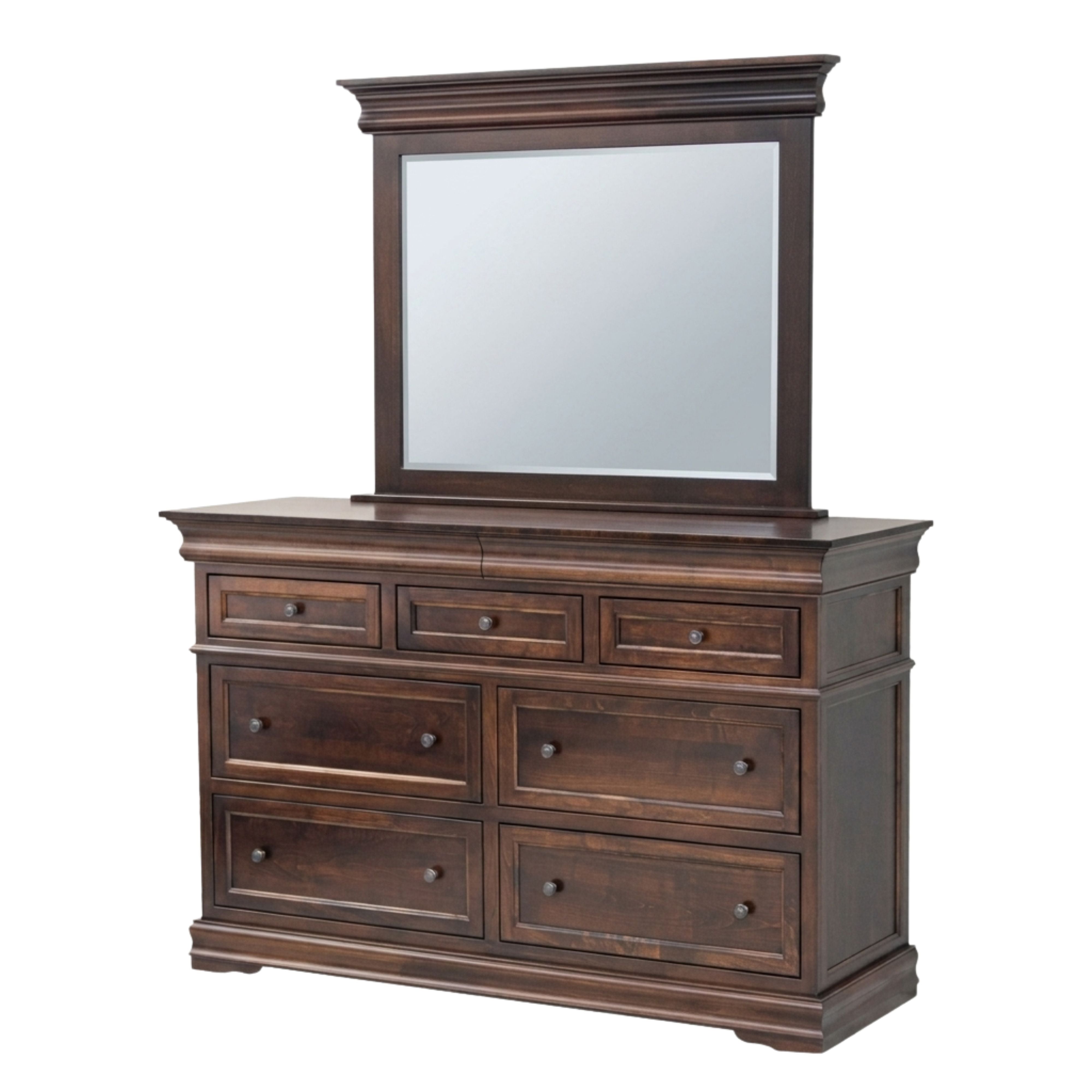Belmont Dark Maple Dresser with Mirror & Jewelry Drawer -RT