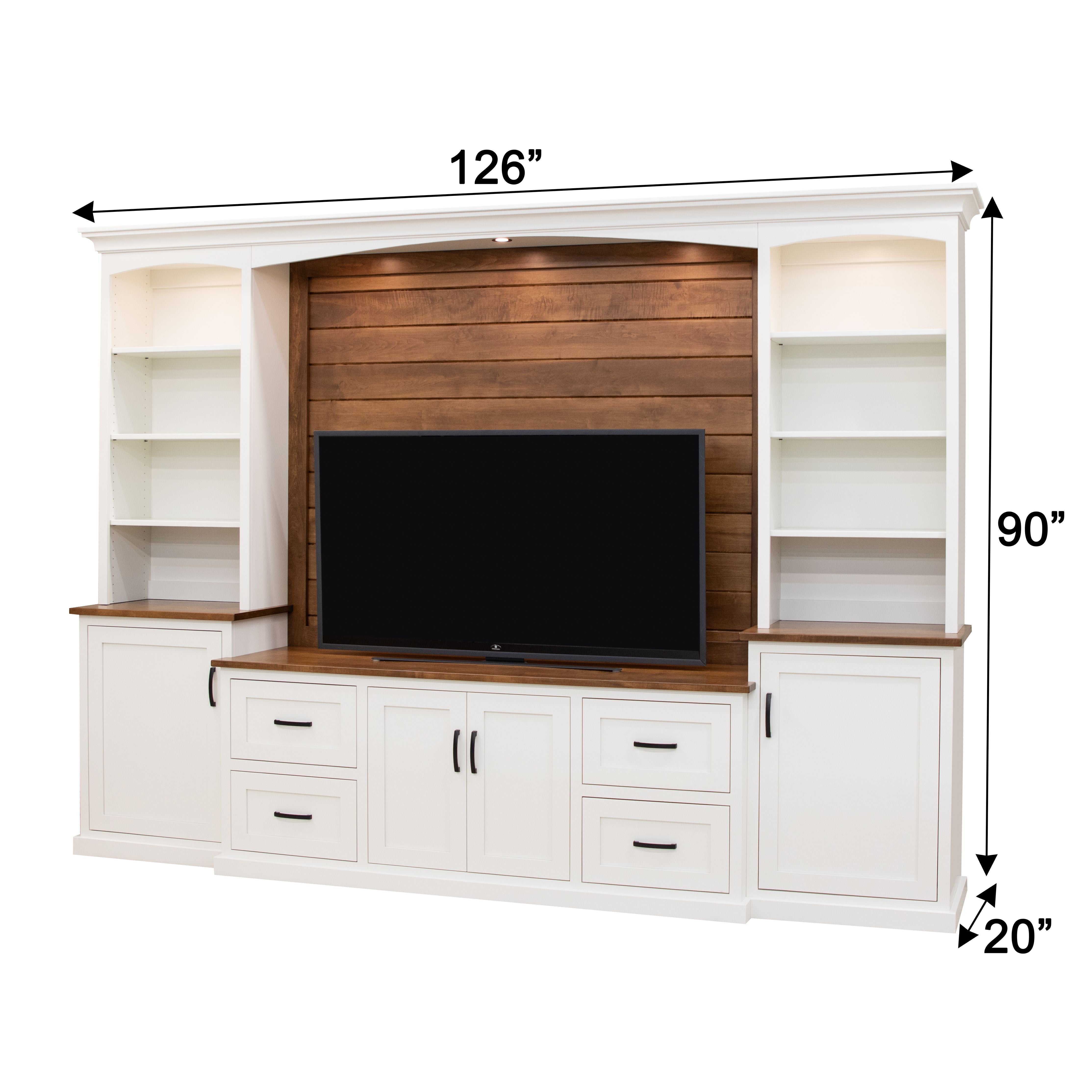 Camden White Solid Maple Wood Entertainment Center