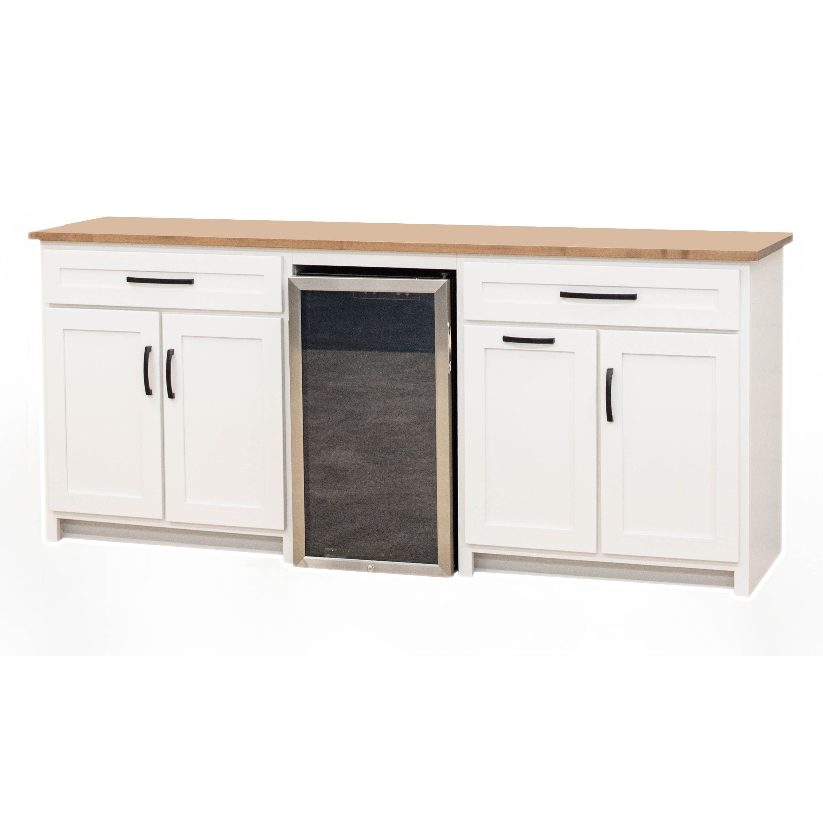 Camden White & Wood Wine Cabinet with Fridge | M-DW&WB